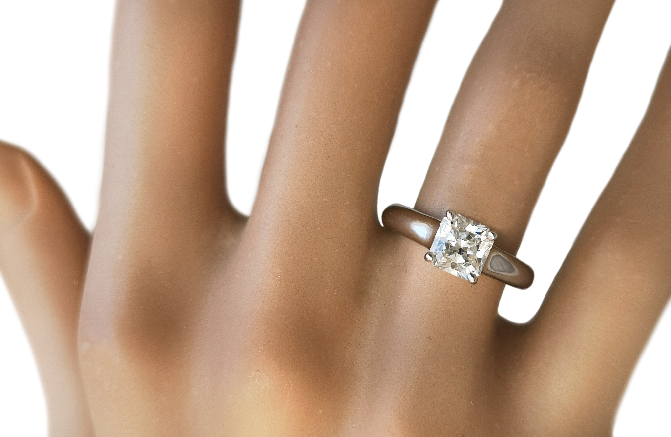 Tiffany & Co. 1.08ct H/VVS2 Lucida Diamond Engagement Ring on finger