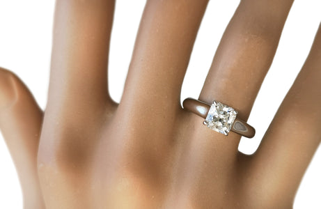 Tiffany & Co. 1.08ct H/VVS2 Lucida Diamond Engagement Ring on finger