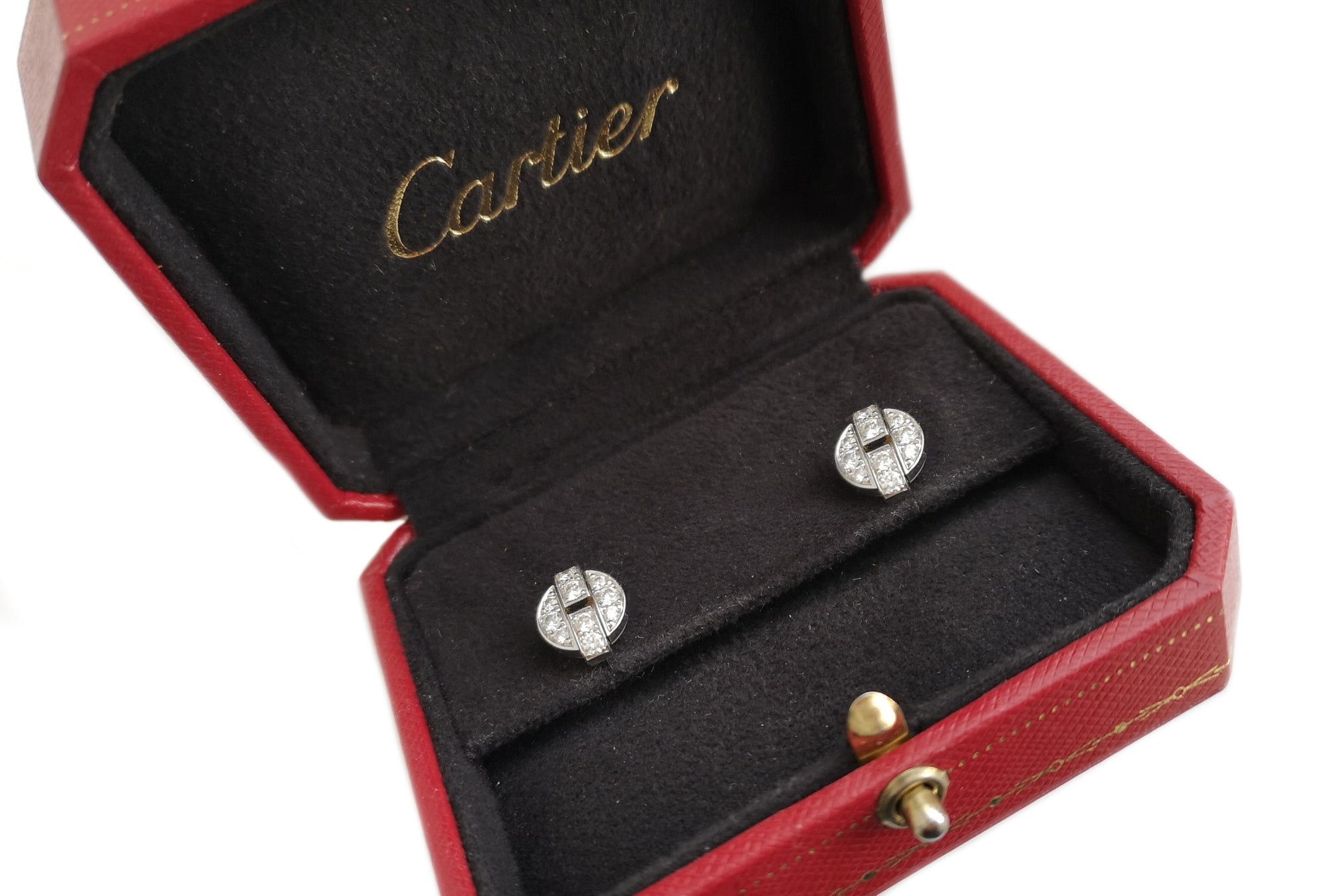 Cartier Himalia stud earrings, in 18k White Gold in Cartier box