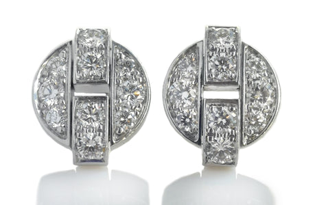 A wonderful pair of Cartier Himalia stud earrings, in 18k White Gold