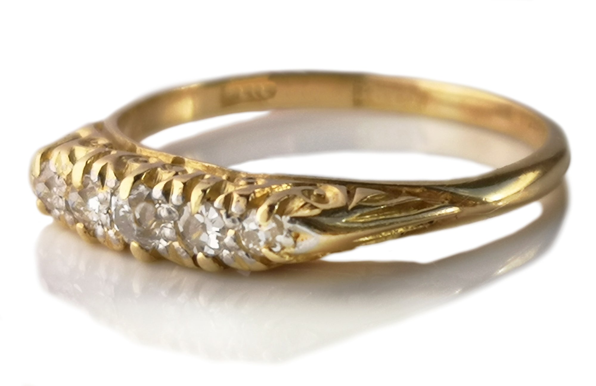 Antique Victorian 5-Stone Diamond 18k Engagement Ring