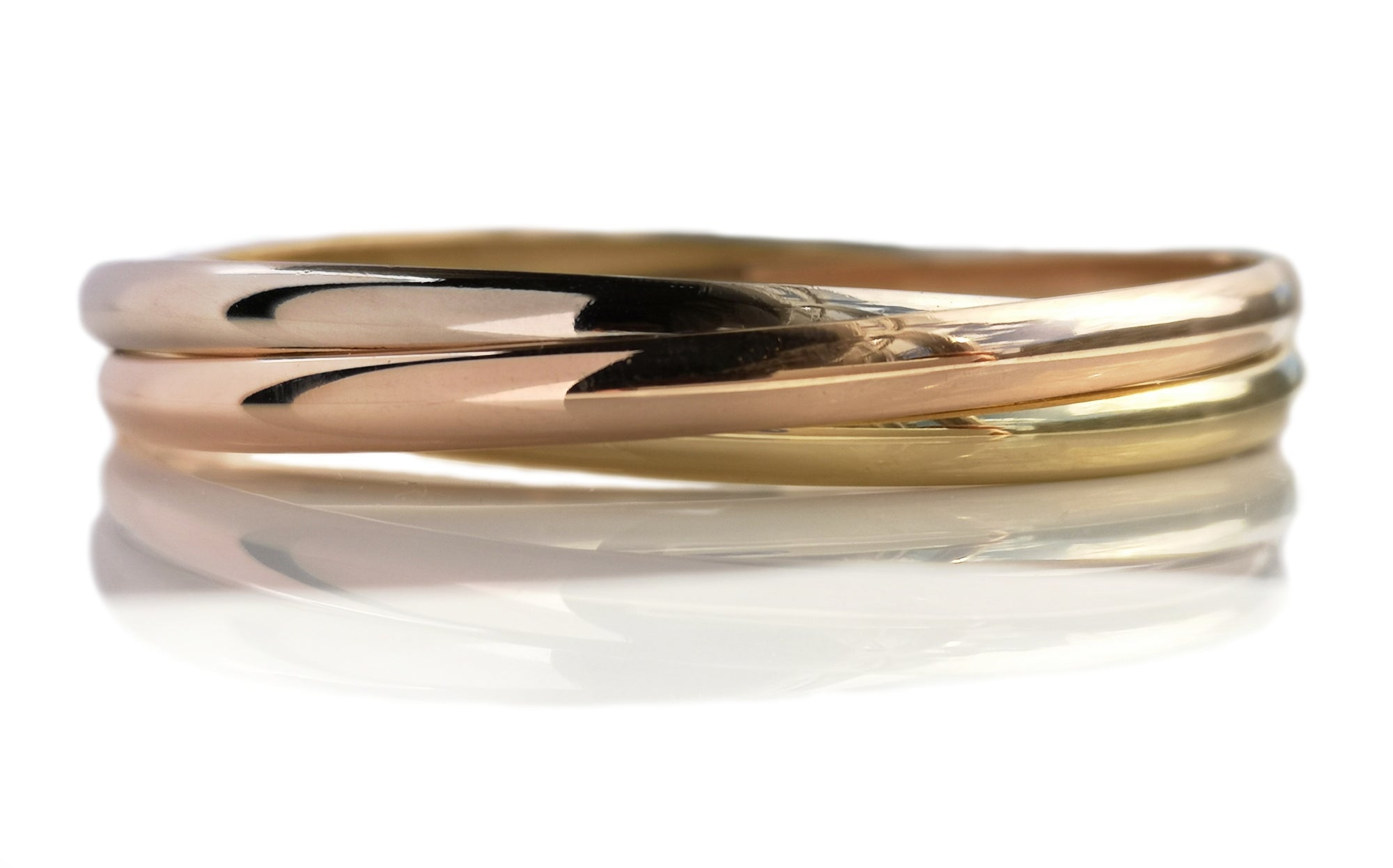 Cartier Light Grey Silk Cord and 18k Gold Trinity Bracelet | Yoogi's Closet