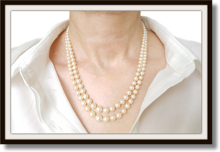 Vintage Akoya Cultured 1950s 2 Strand Hand Knotted Graduated Pearl Necklace 18"