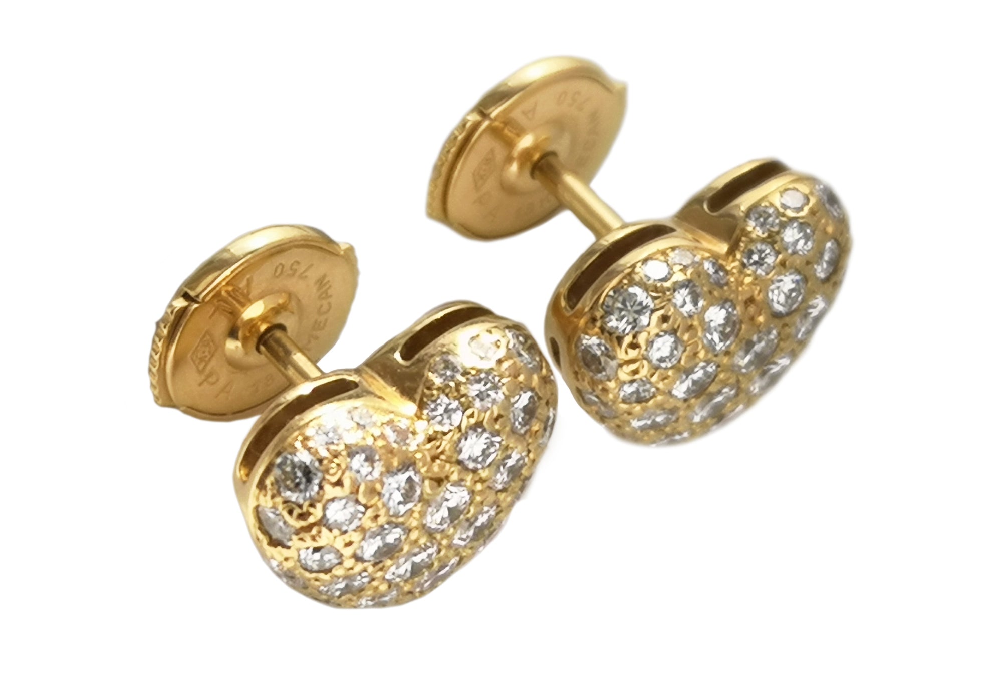 Cartier 1.00ct Pave Diamond Heart Earrings