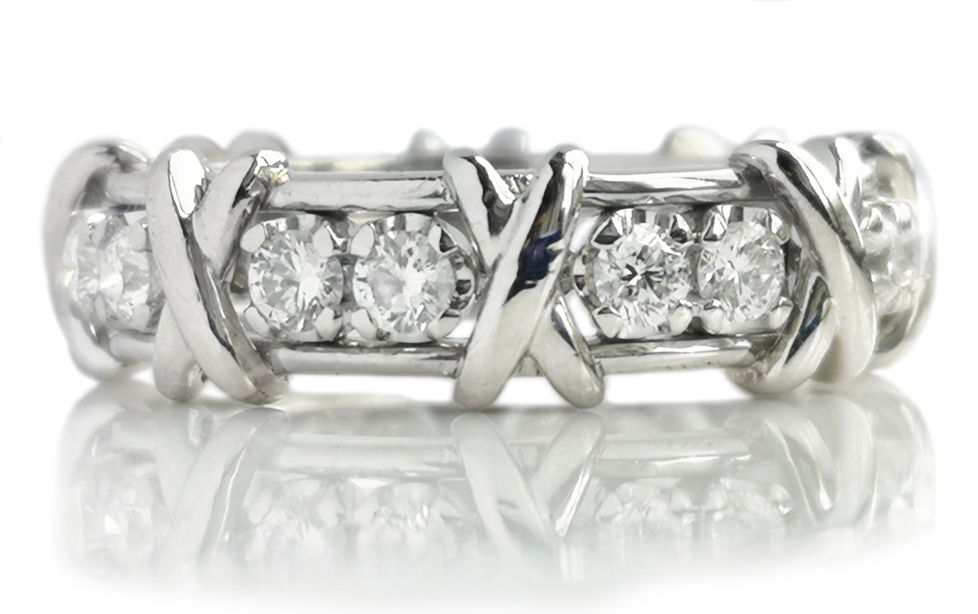 Sixteen Diamond Schlumberger Style Diamond Ring SZ O