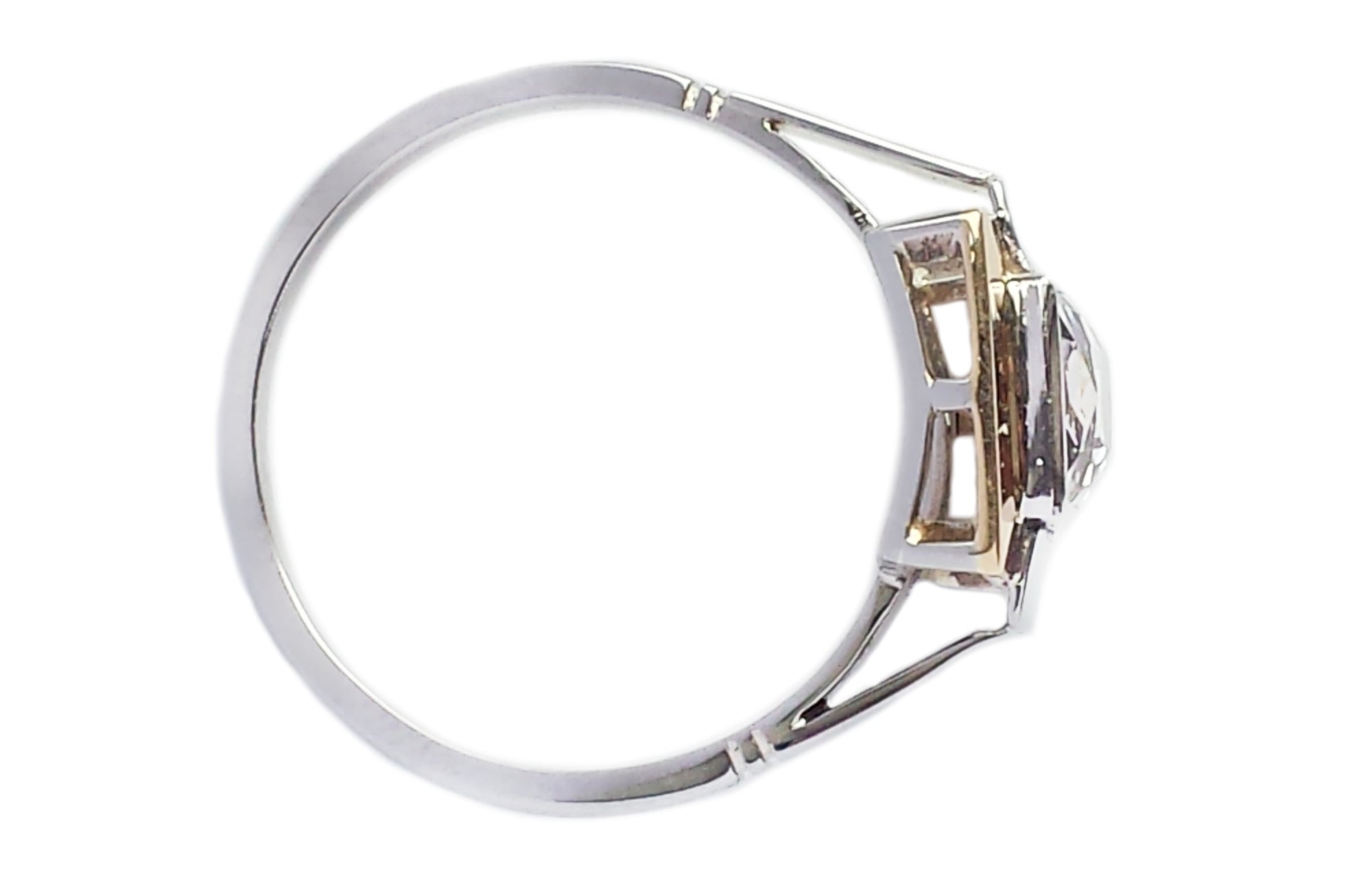 1920s Art Deco 0.7ct Old Cut Diamond Platinum & Gold Engagement Ring