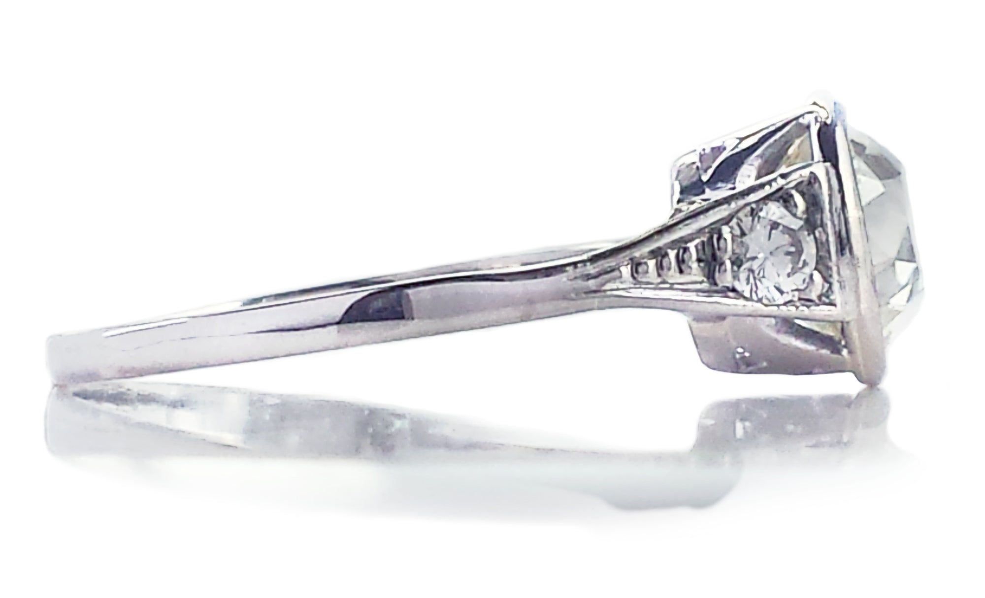 Art Deco 1.80ct Old Cut Bezel Set Diamond Engagement Ring