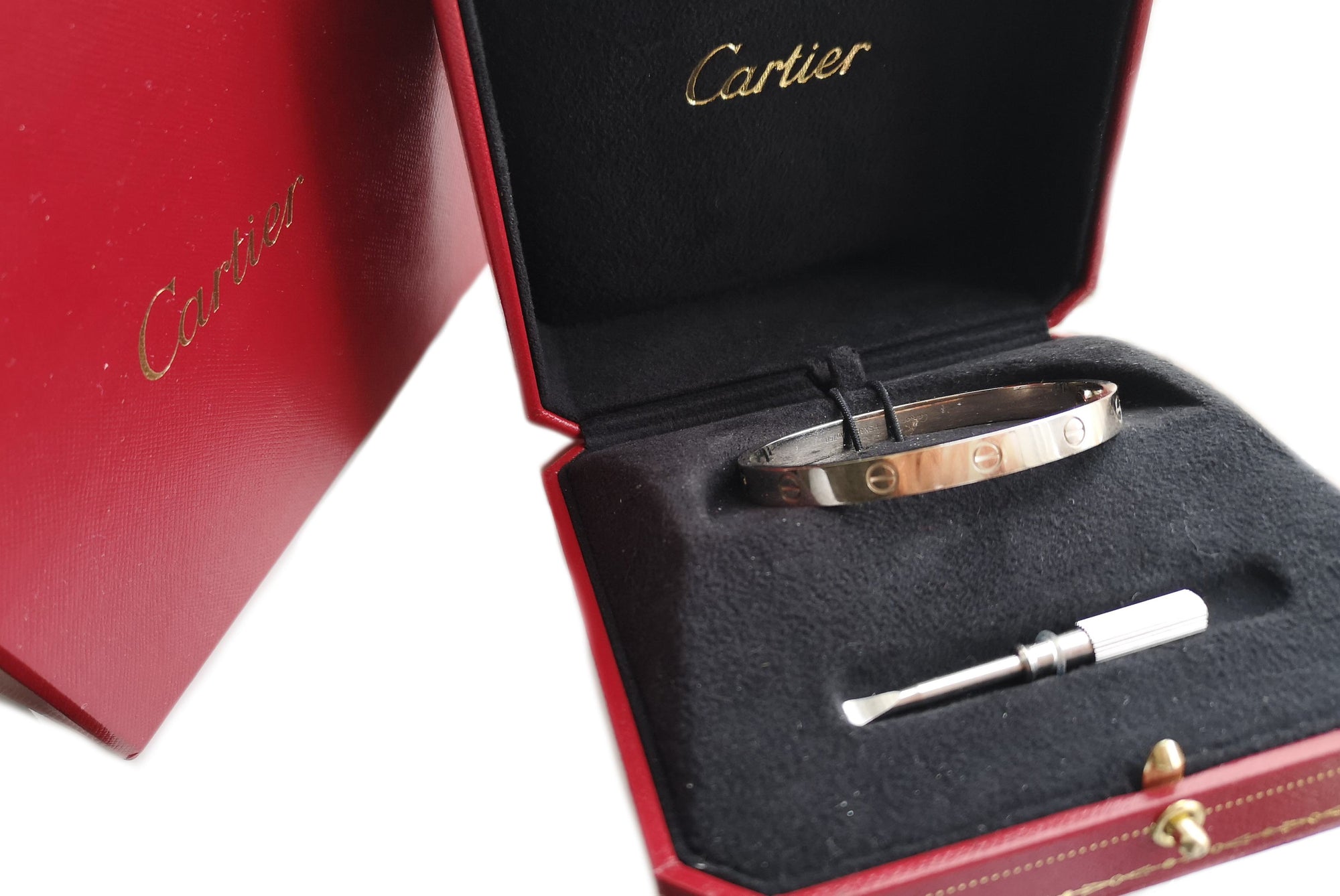 Cartier Love Bracelet in 18k White Gold, Size 17, Certificate