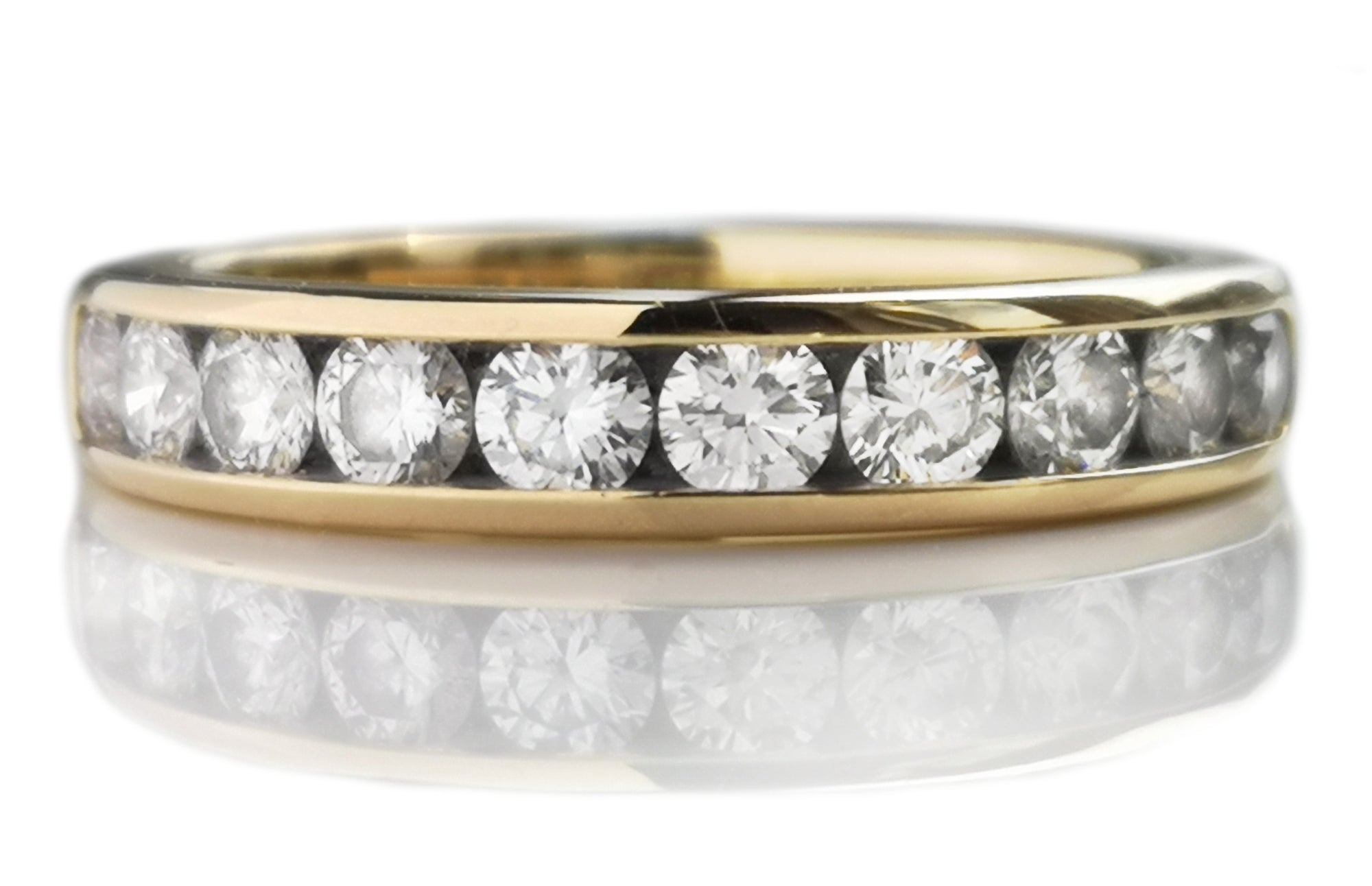 Tiffany & Co. 3.9mm 0.81ct Half Circle Channel Set 18k Gold Diamond Wedding Band