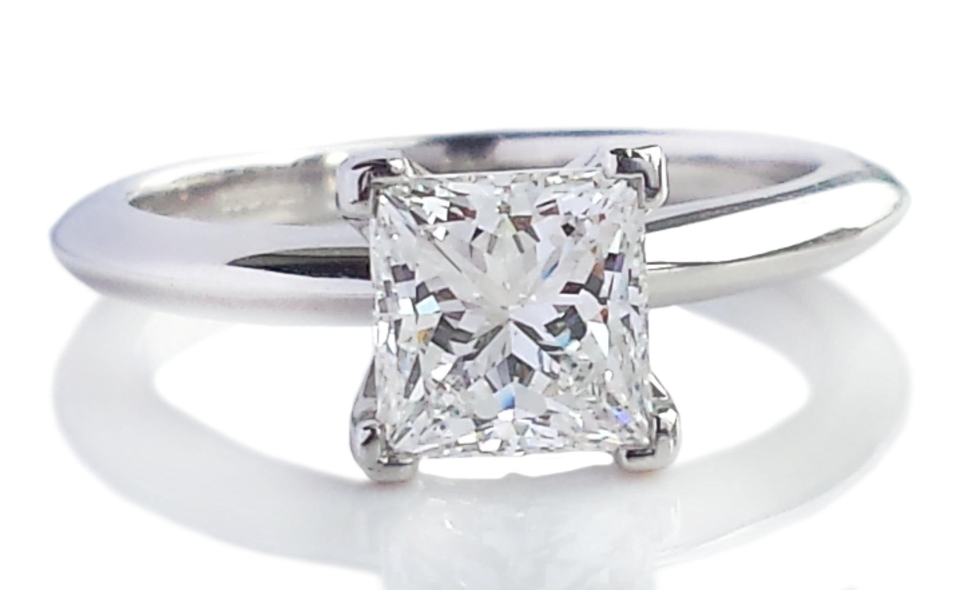 Tiffany & Co. 1.01ct D/VS2 Princess Cut Diamond Engagement Ring