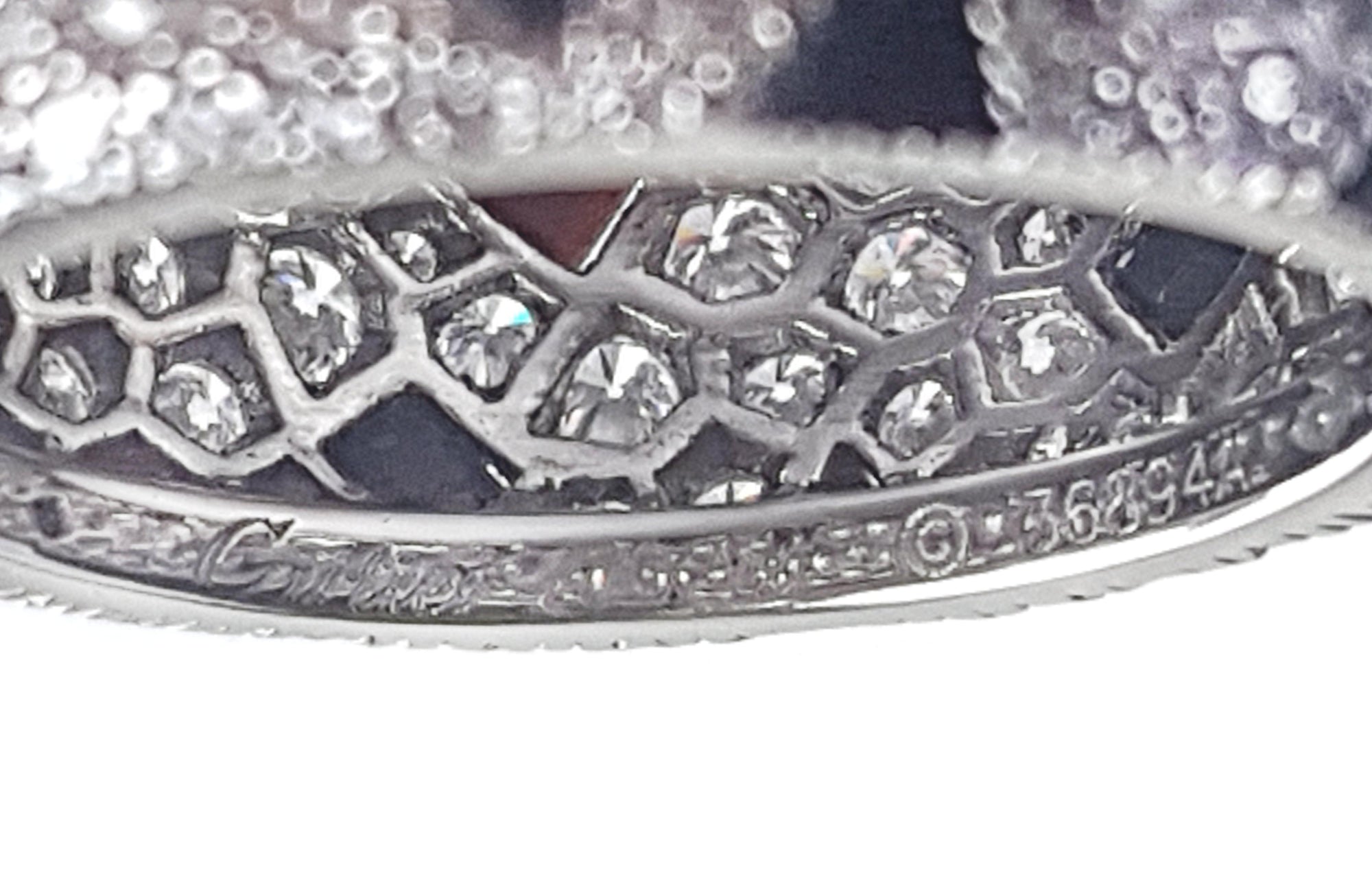 Cartier 3.45ct Panthere Pelage Diamond & Onyx Pavé Set Ring, Size 51