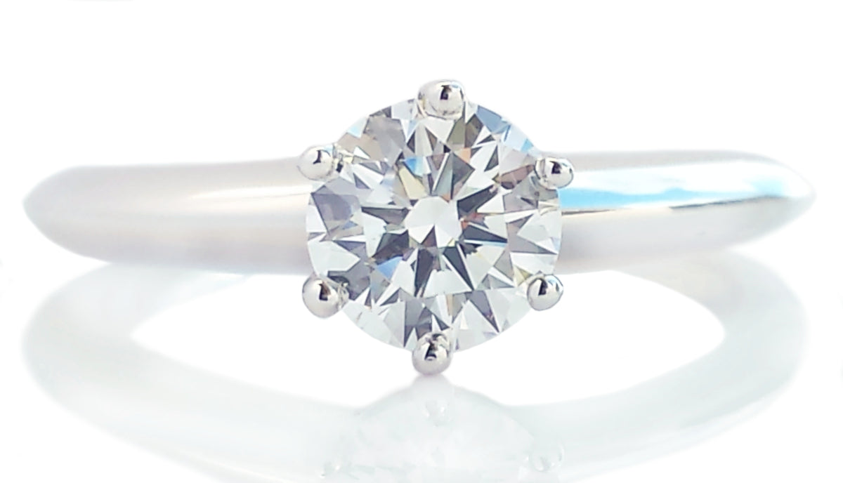 Tiffany & Co .60ct G/VS Round Brilliant Engagement Ring SZ I