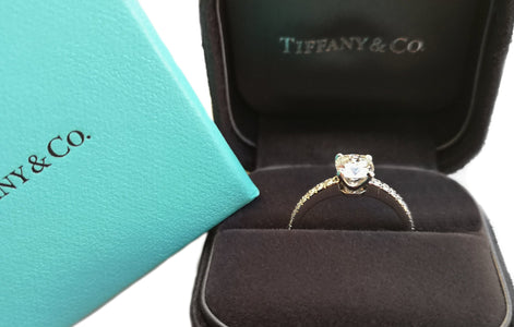 Tiffany & Co. 0.99tcw F/VVS1 Novo Diamond Engagement Ring in box