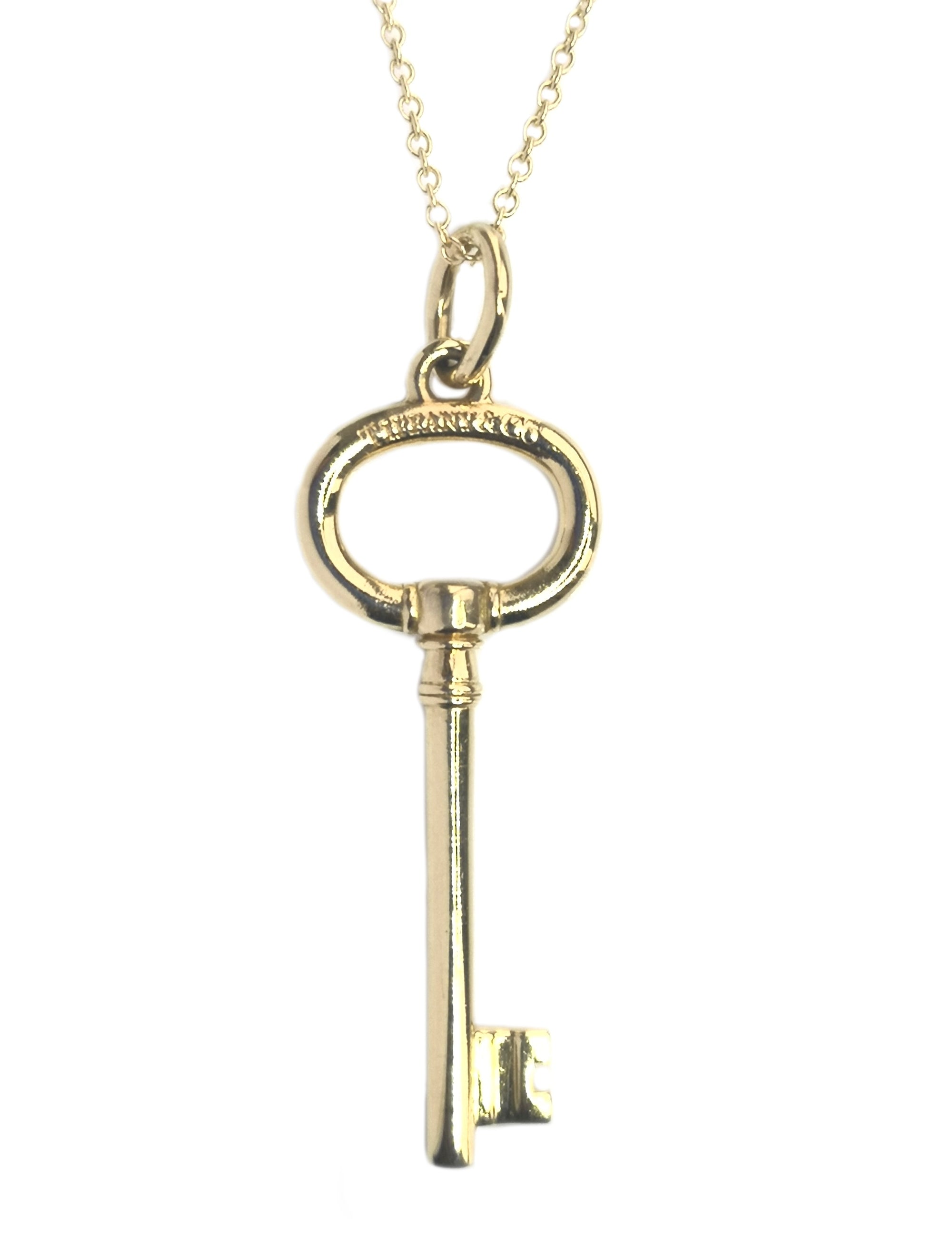 Tiffany & Co. 18k Yellow Gold Key Pendant, 16in chain