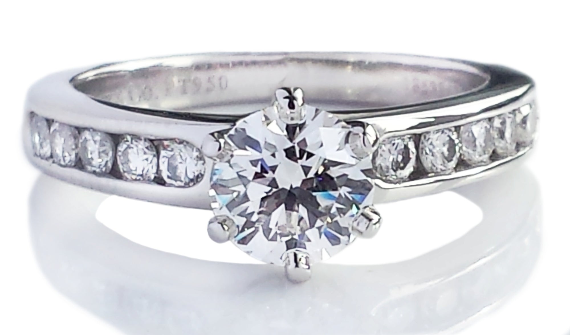 Tiffany & Co. 1.13tcw E/VS1 Round Brilliant Cut Diamond Engagement Ring with Side Stones