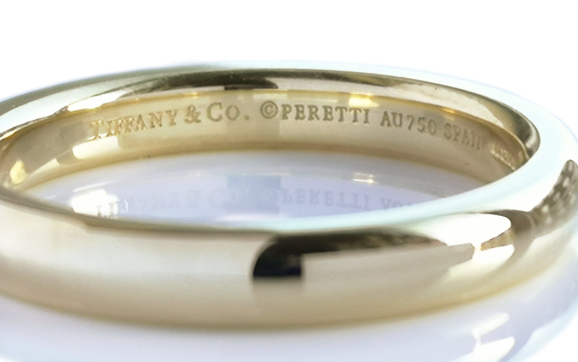 Tiffany & Co. Peretti 3mm 18k Yellow Gold Stacking Wedding Band Ring