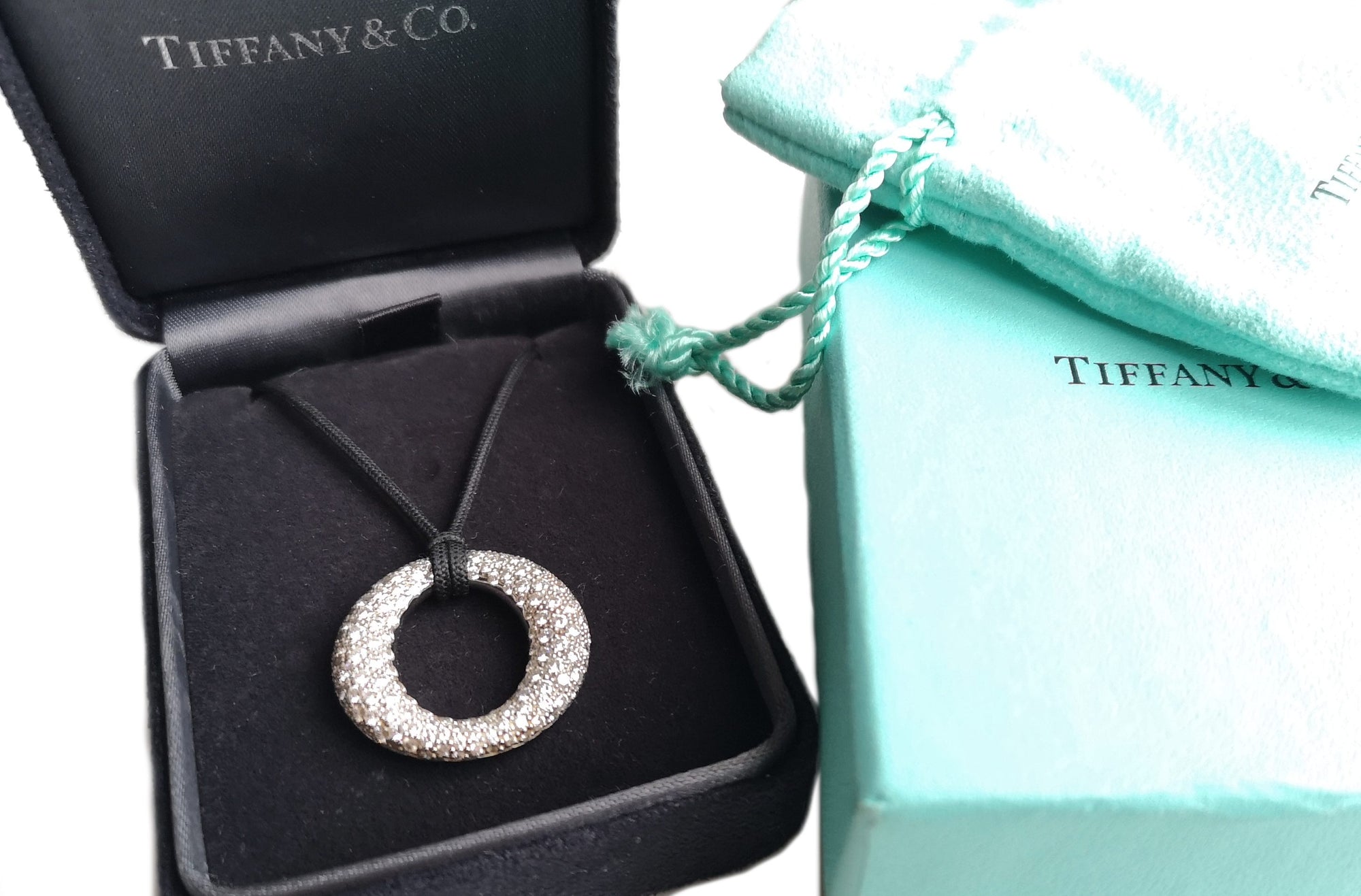Tiffany & Co. Elsa Peretti 1.70ct Diamond Pave Set Sevillana Pendant / Necklace