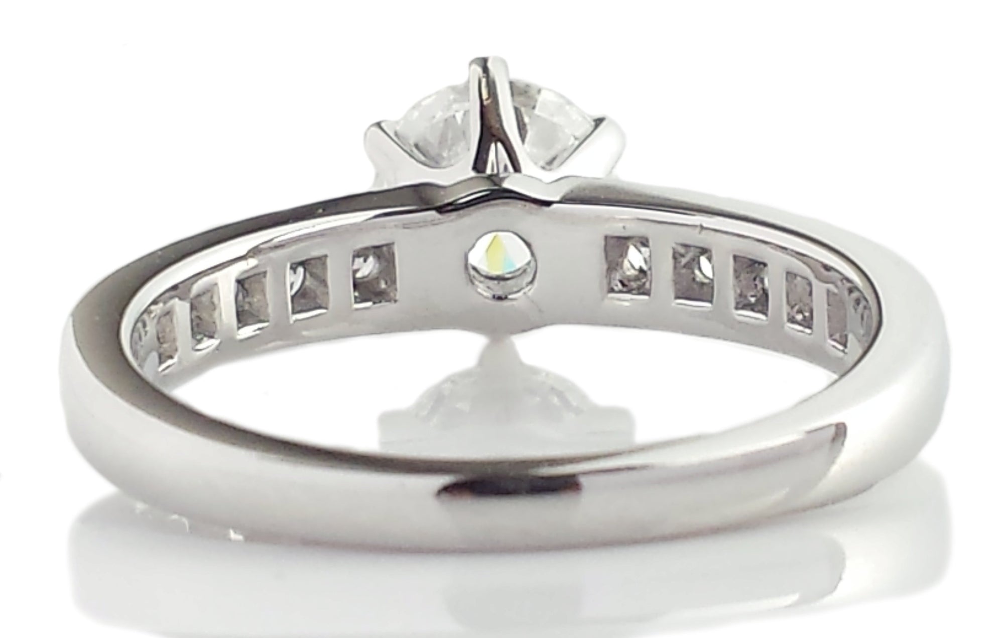 Tiffany & Co. 1.41tcw G/VS1 Triple XXX Round Brilliant Diamond Engagement Ring with Side Stones