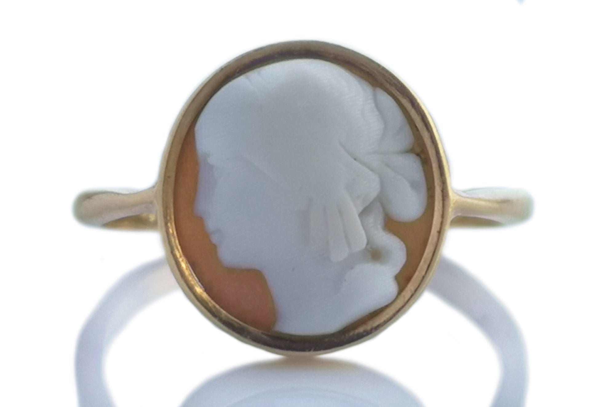 Antique Fine French 19th Century 18k Gold Cameo Ring SZ L