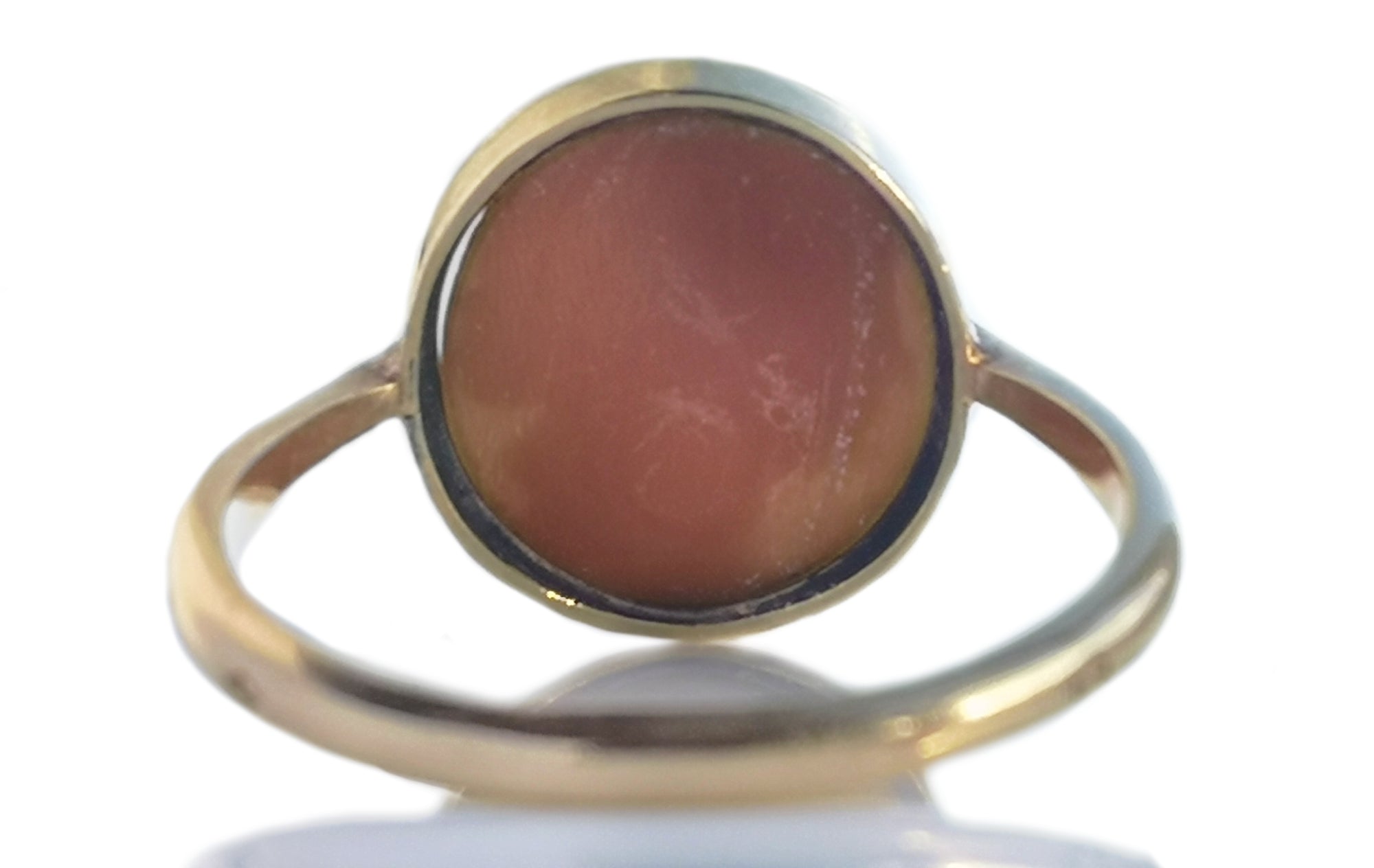 Antique Fine French 19th Century 18k Gold Cameo Ring SZ L