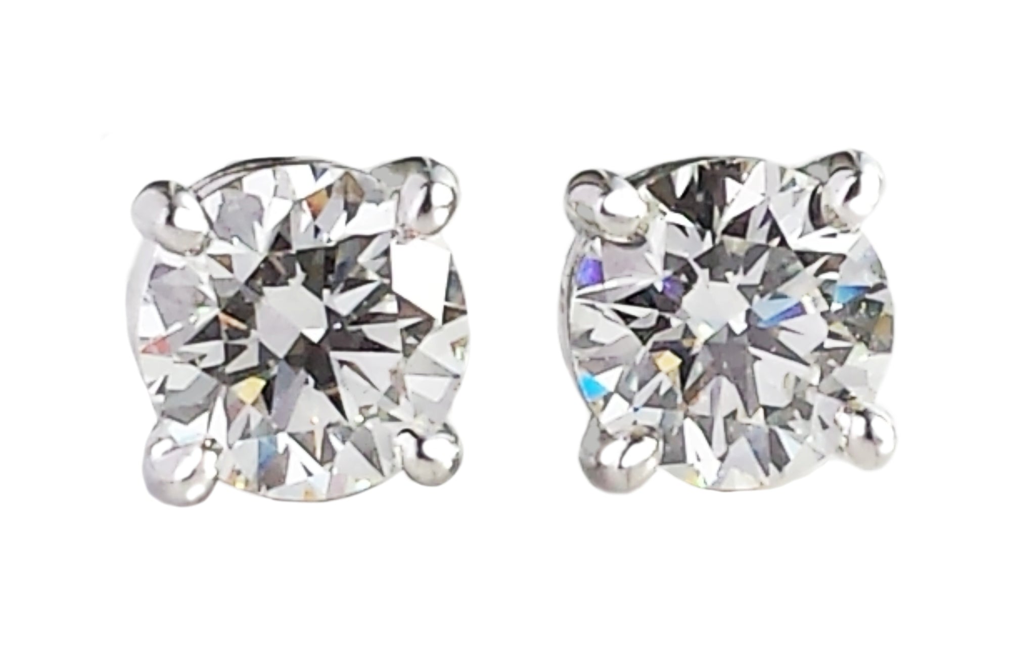 Tiffany & Co. 1.02tcw J/IF XXX Round Brilliant Cut Diamond Stud Earrings