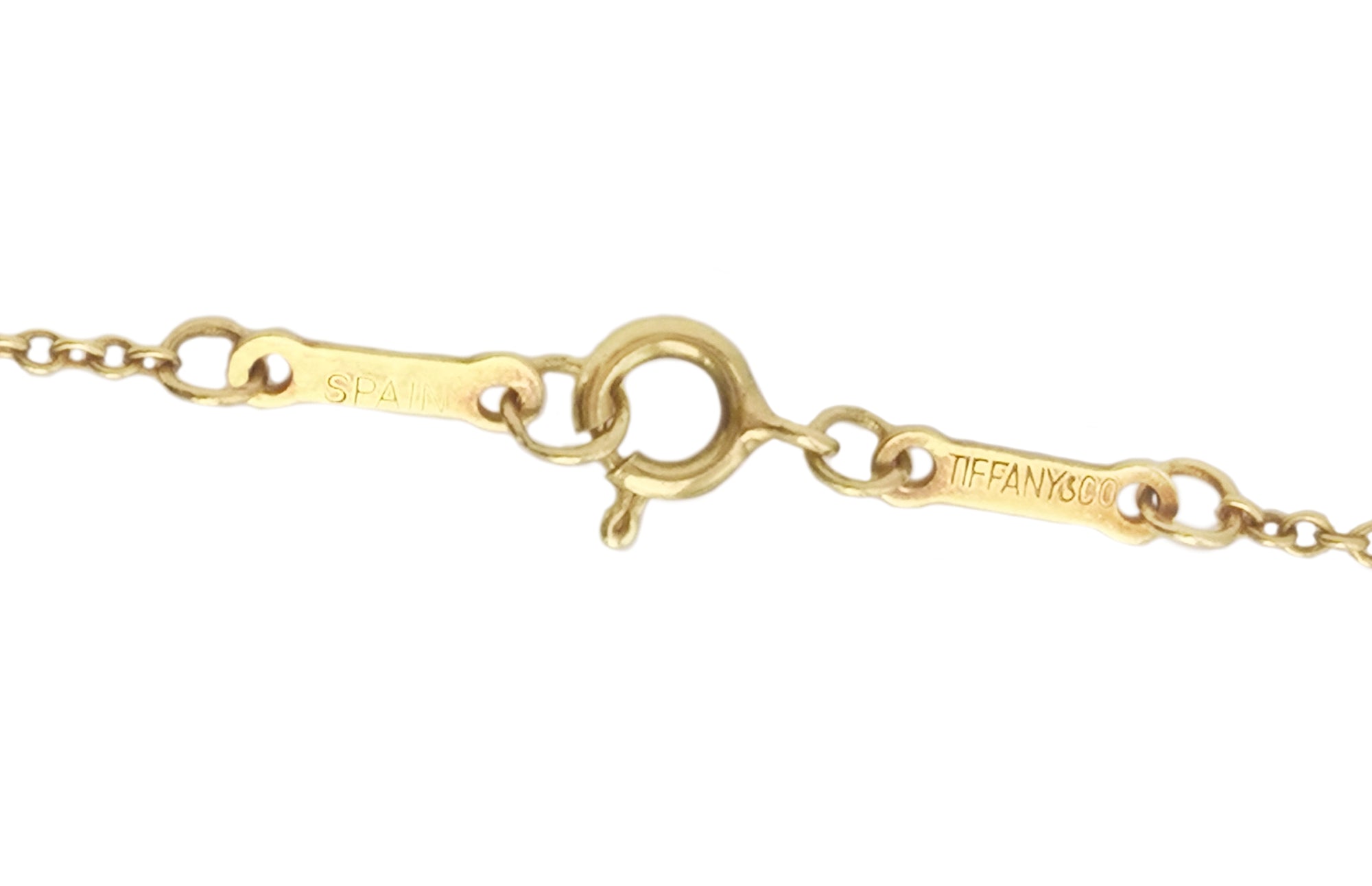 Tiffany & Co 15mm Elsa Peretti Open Heart Yellow Gold  Pendant Necklace 16"