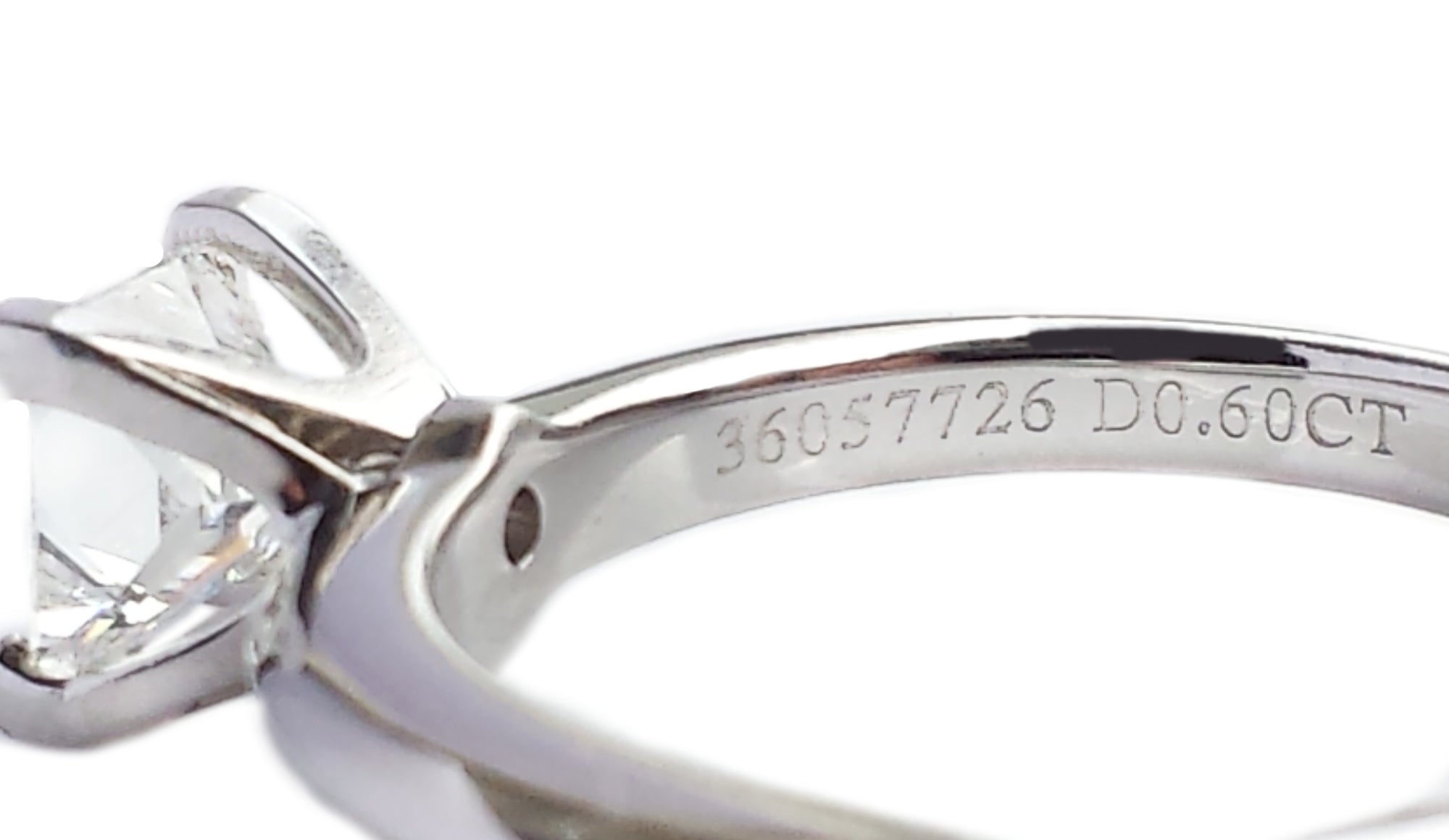 Tiffany & Co. 0.60ct G/VVS2 Triple XXX Princess Cut Diamond Engagement Ring