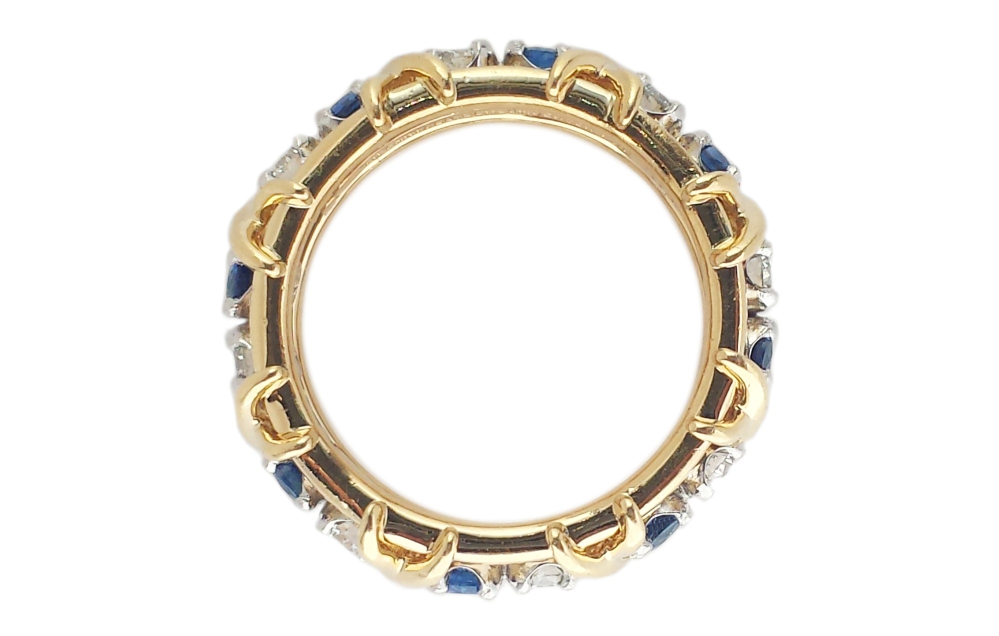 Tiffany & Co 16 Stone Sapphire Diamond Schlumberger Ring SZ K RRP £8950