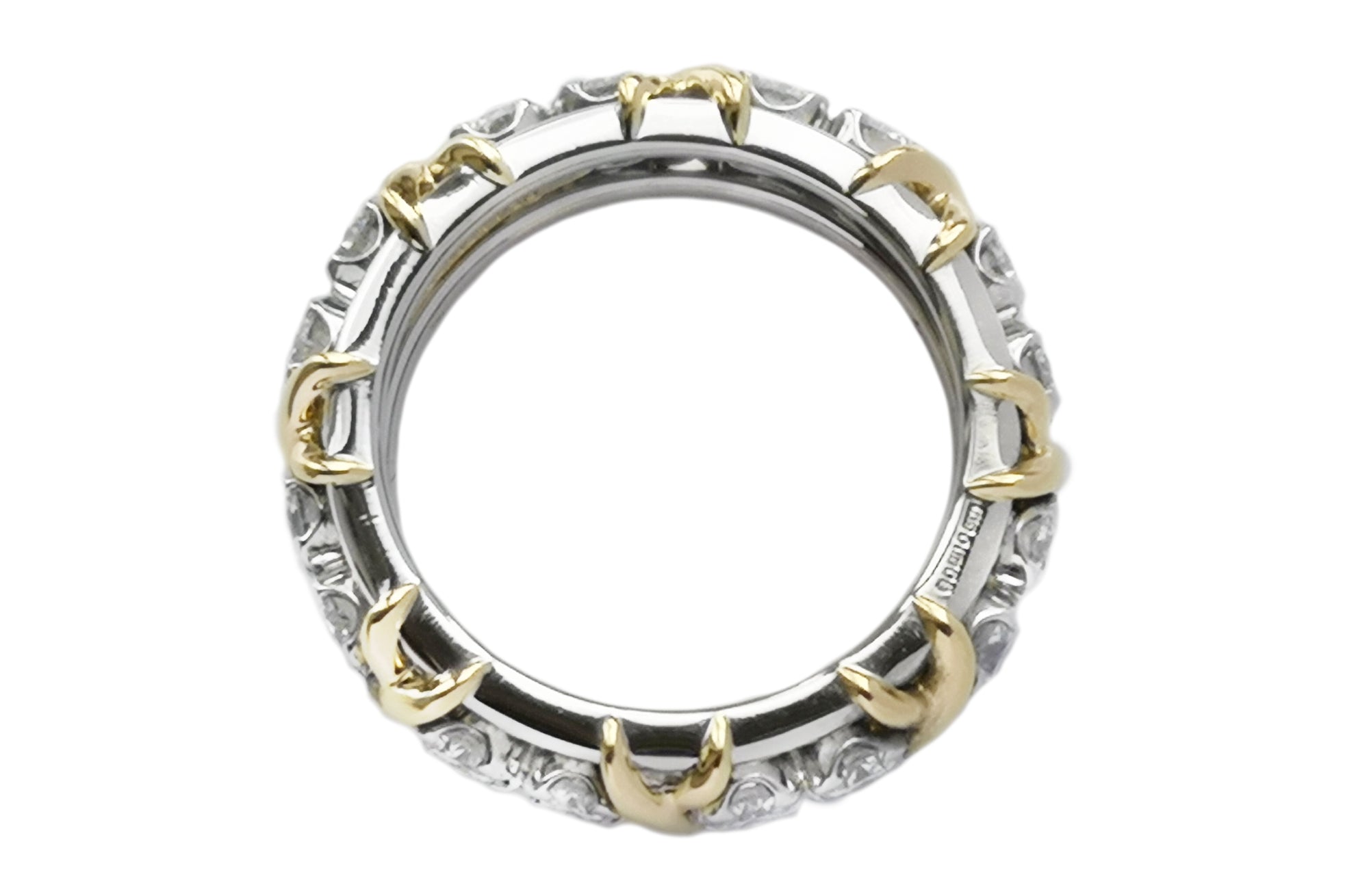 Tiffany & Co 16 Stone Schlumberger 1.14ct Diamond X 18k Gold & Platinum Ring SZ K