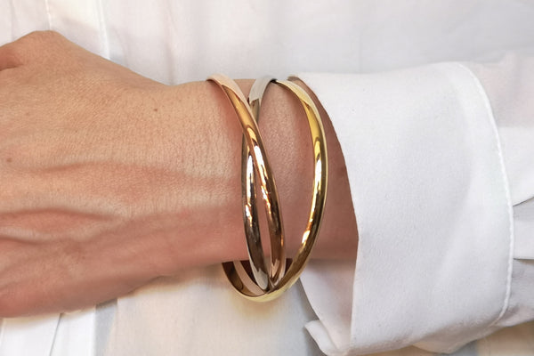 Rubans 22K Gold plated Zirconia contemporary Sleek Bracelet
