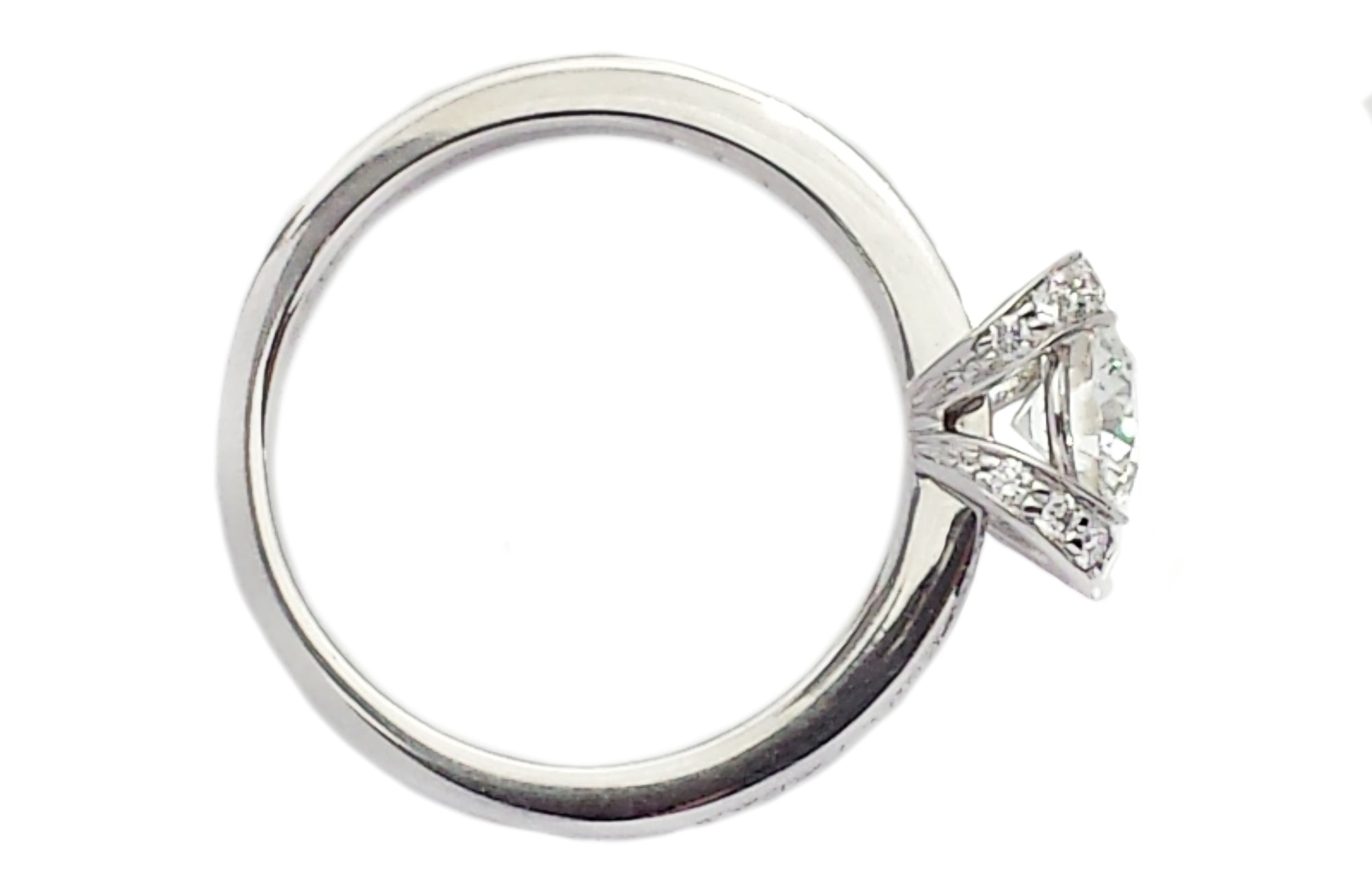 Tiffany & Co .82tcw H/VVS1 Ribbon Triple XXX Round Brilliant Cut Diamond Engagement Ring