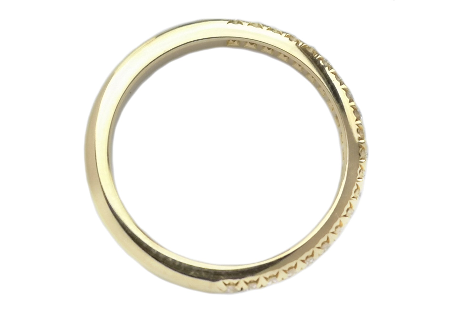 Tiffany & Co .17ct Diamond 18k Gold 2mm Soleste Half Wedding Ring SZ L RRP £2425