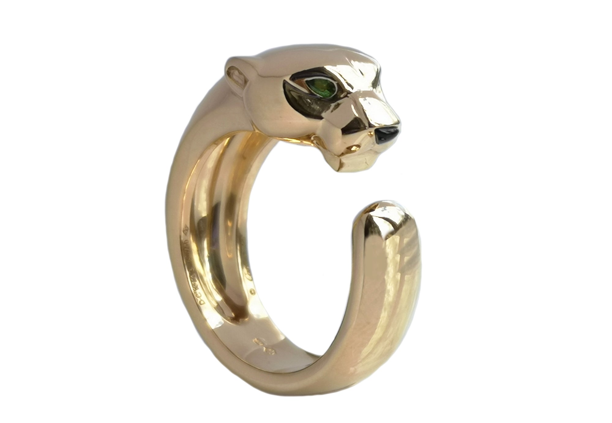Cartier Panthere 18k Yellow Gold Tsavorite Garnet Ring SZ 55 RRP is £6700