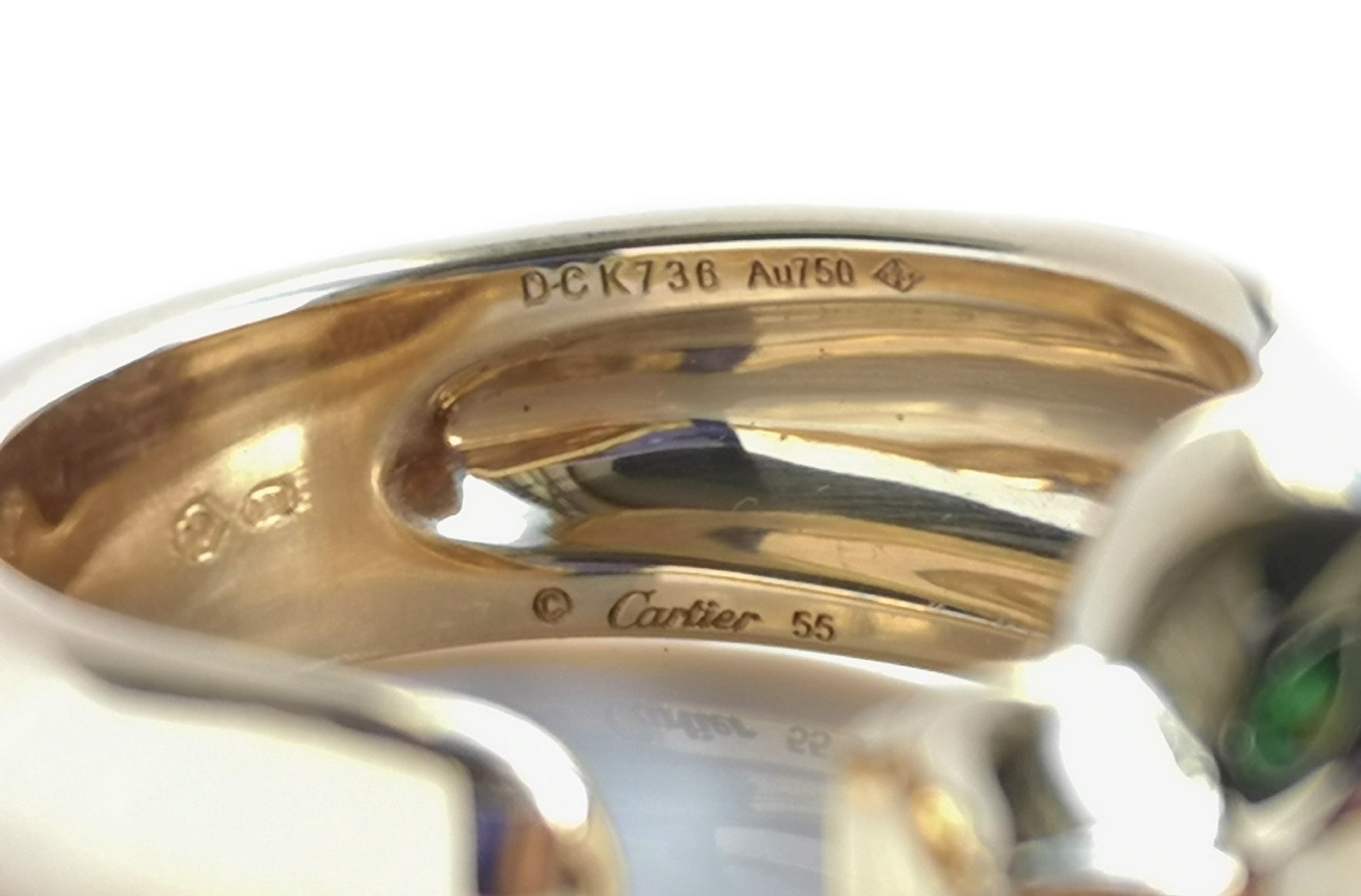 Cartier Panthere 18k Yellow Gold Tsavorite Garnet Ring SZ 55 RRP is £6700