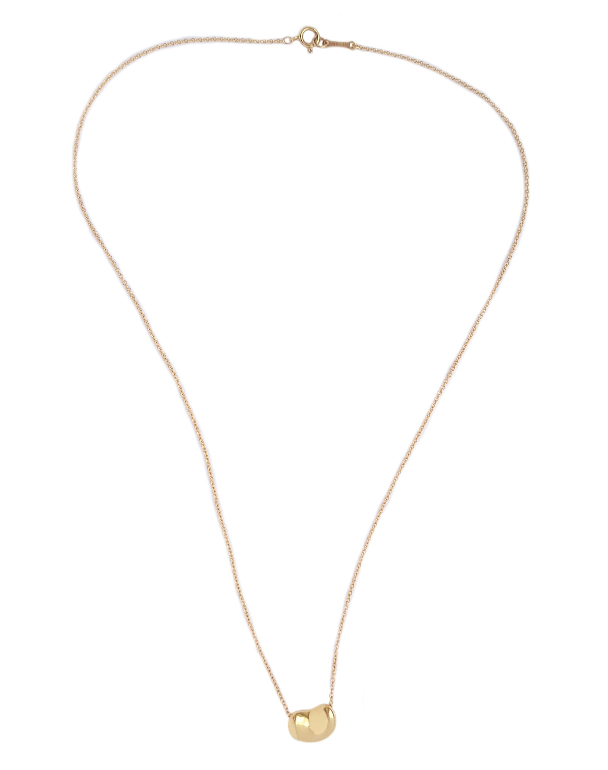 Tiffany & Co Elsa Peretti 750 (Gold) 11mm Bean Necklace 16"