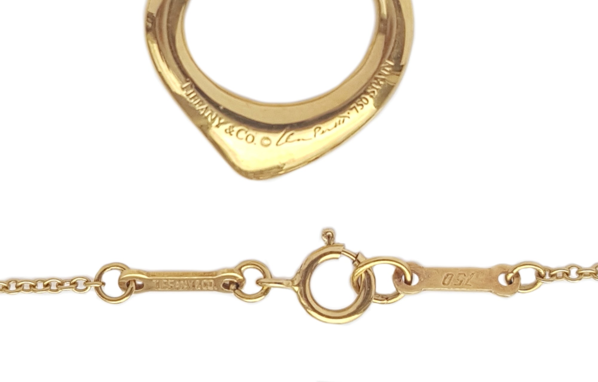 Tiffany & Co Elsa Peretti 750 (Gold) 16mm Open Heart Necklace £1150