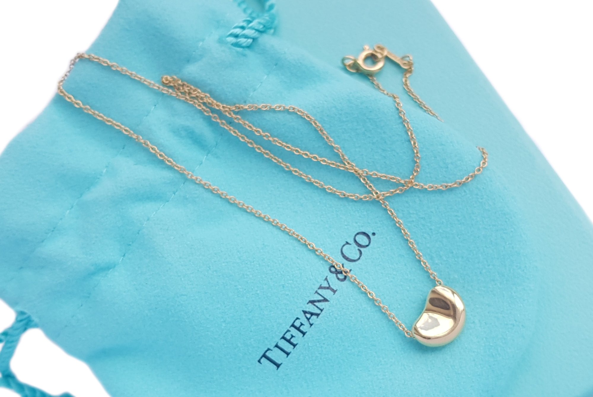 Tiffany & Co Elsa Peretti 10mm 750 Bean Necklace 15"