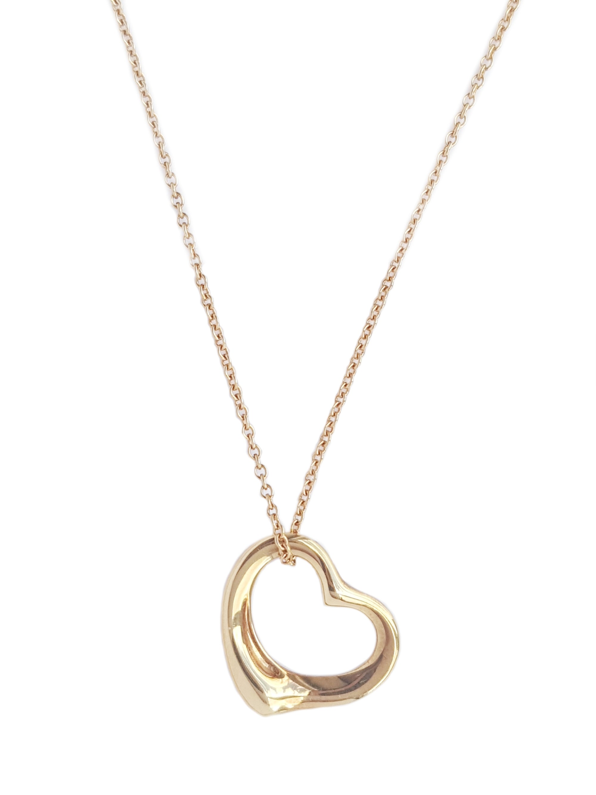 Tiffany & Co 16mm Open Heart Pendant 750 (Gold) RRP £1150 16"