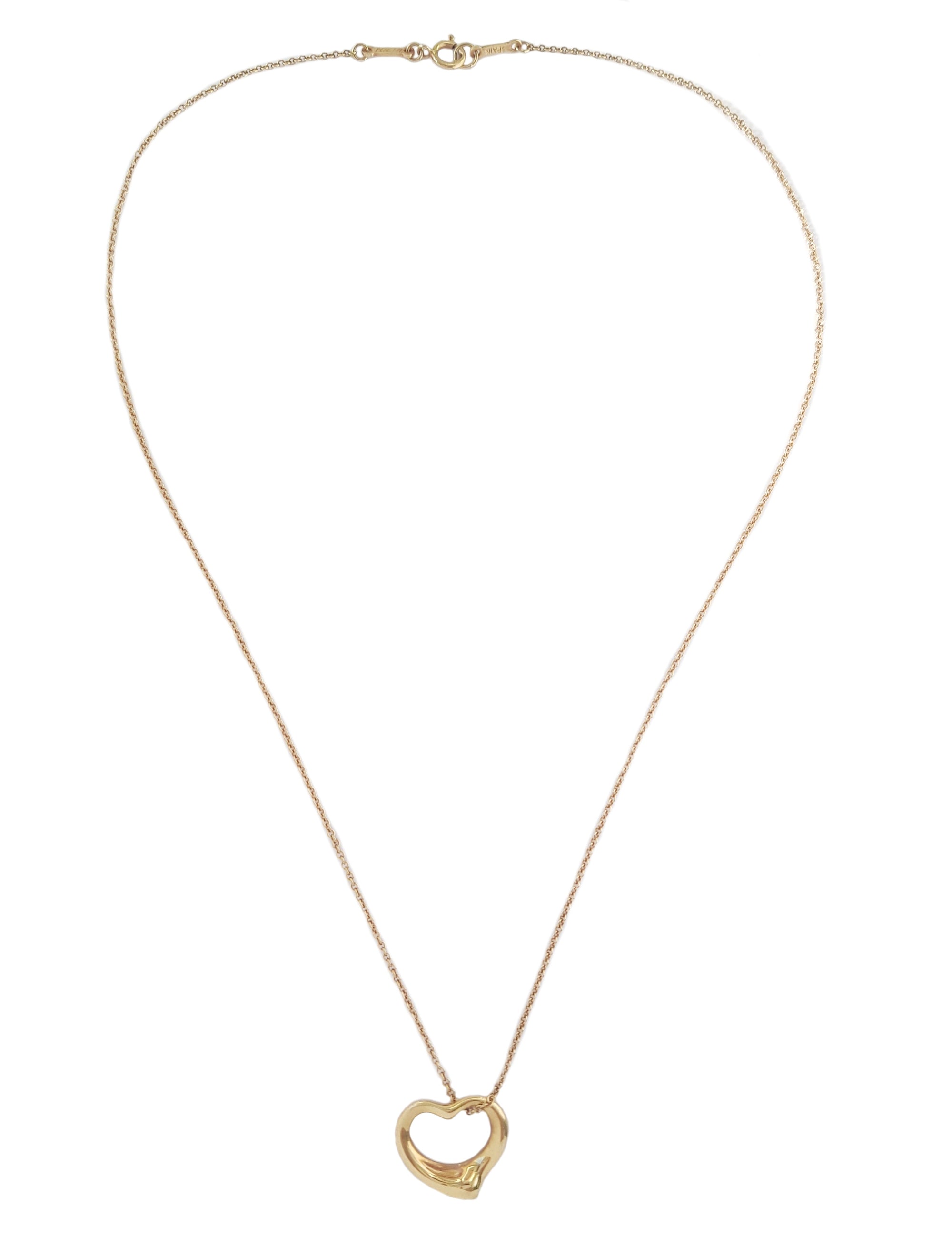 Tiffany & Co. Elsa Peretti 750 (Gold) Open Heart Necklace