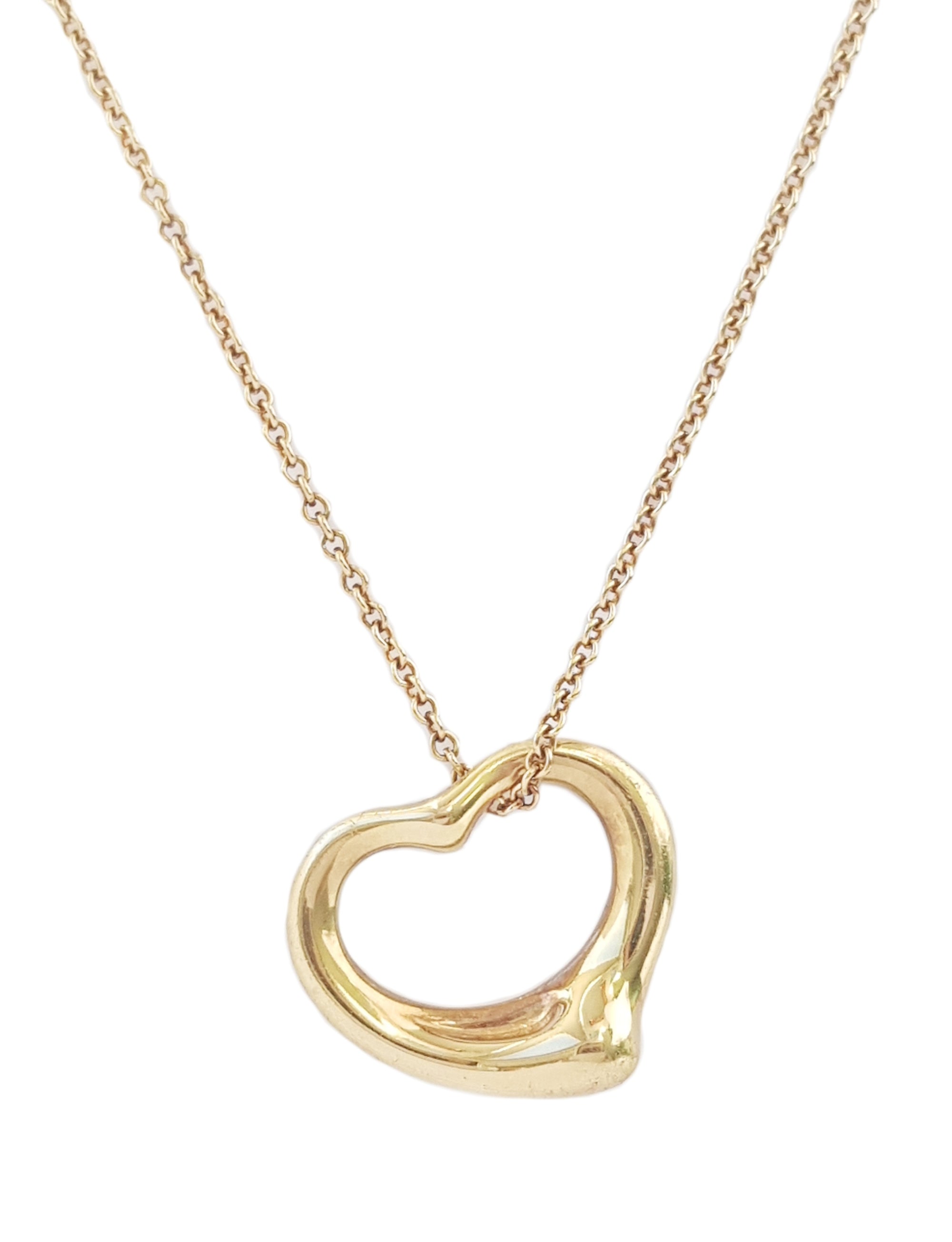 Tiffany & Co. Elsa Peretti 750 (Gold) Open Heart Necklace