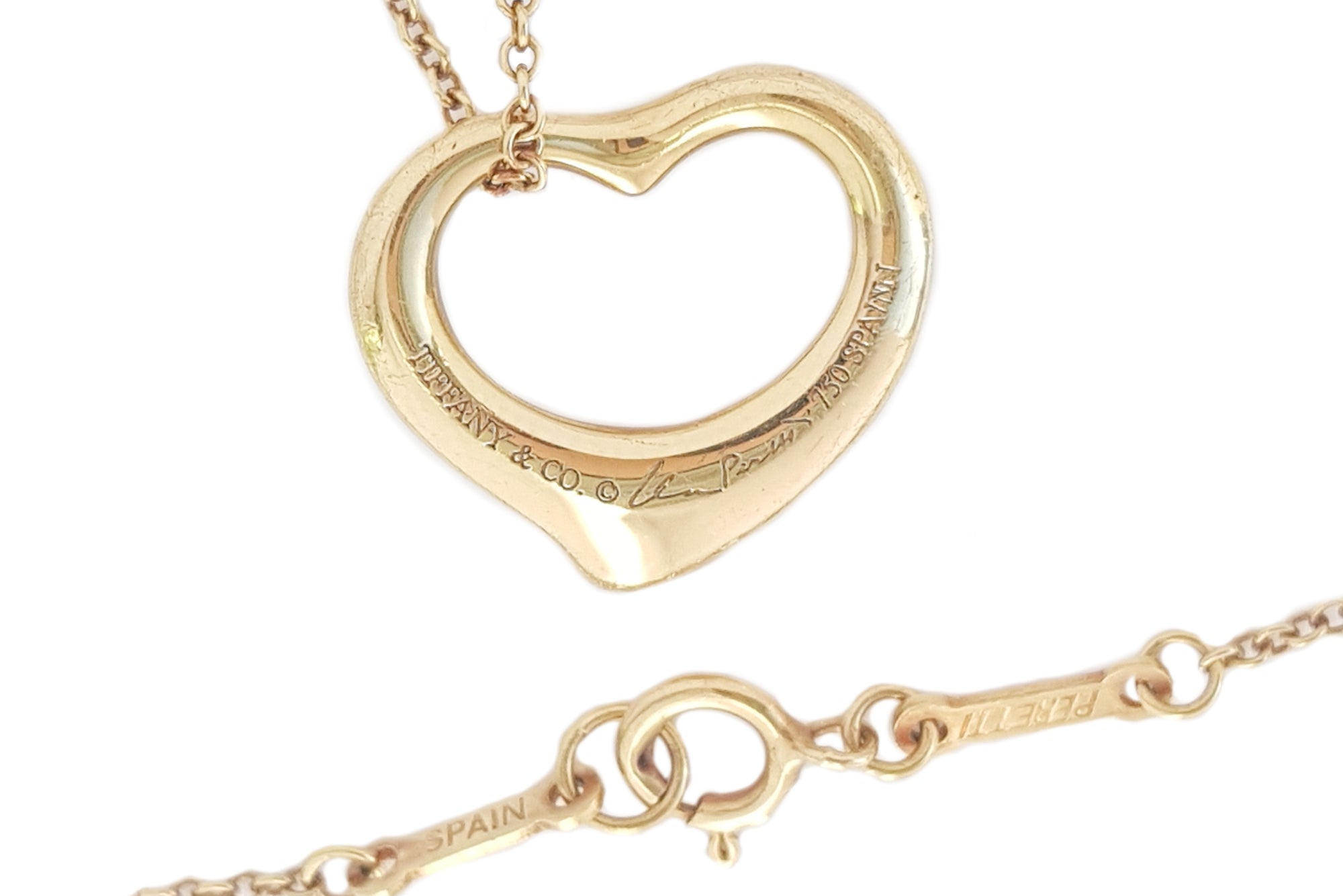 Tiffany & Co. Elsa Peretti 750 (Gold) Open Heart Necklace