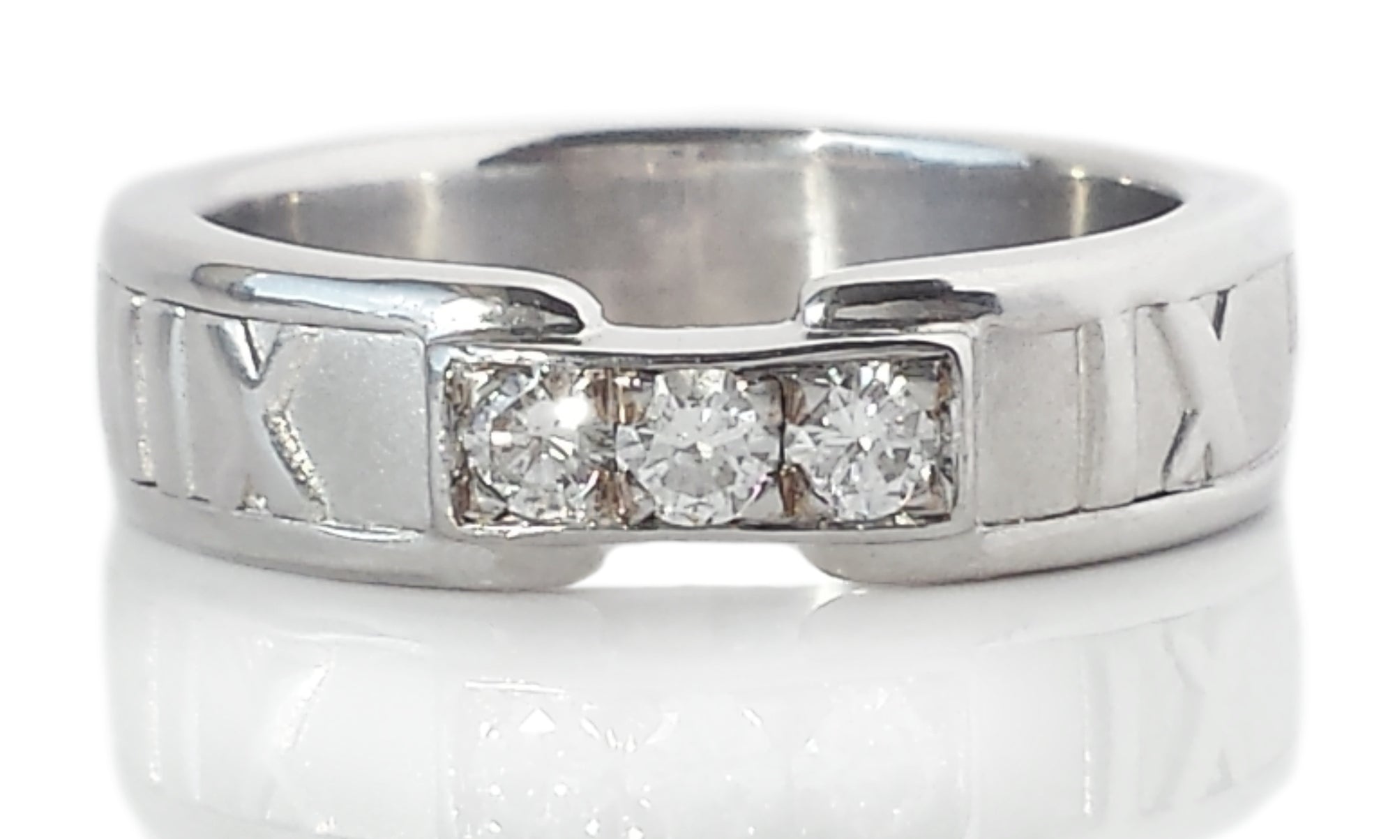 Tiffany & Co Tiffany & Co 1990s Atlas 3 .15ct Diamond Ring 750 SZ M 1/2