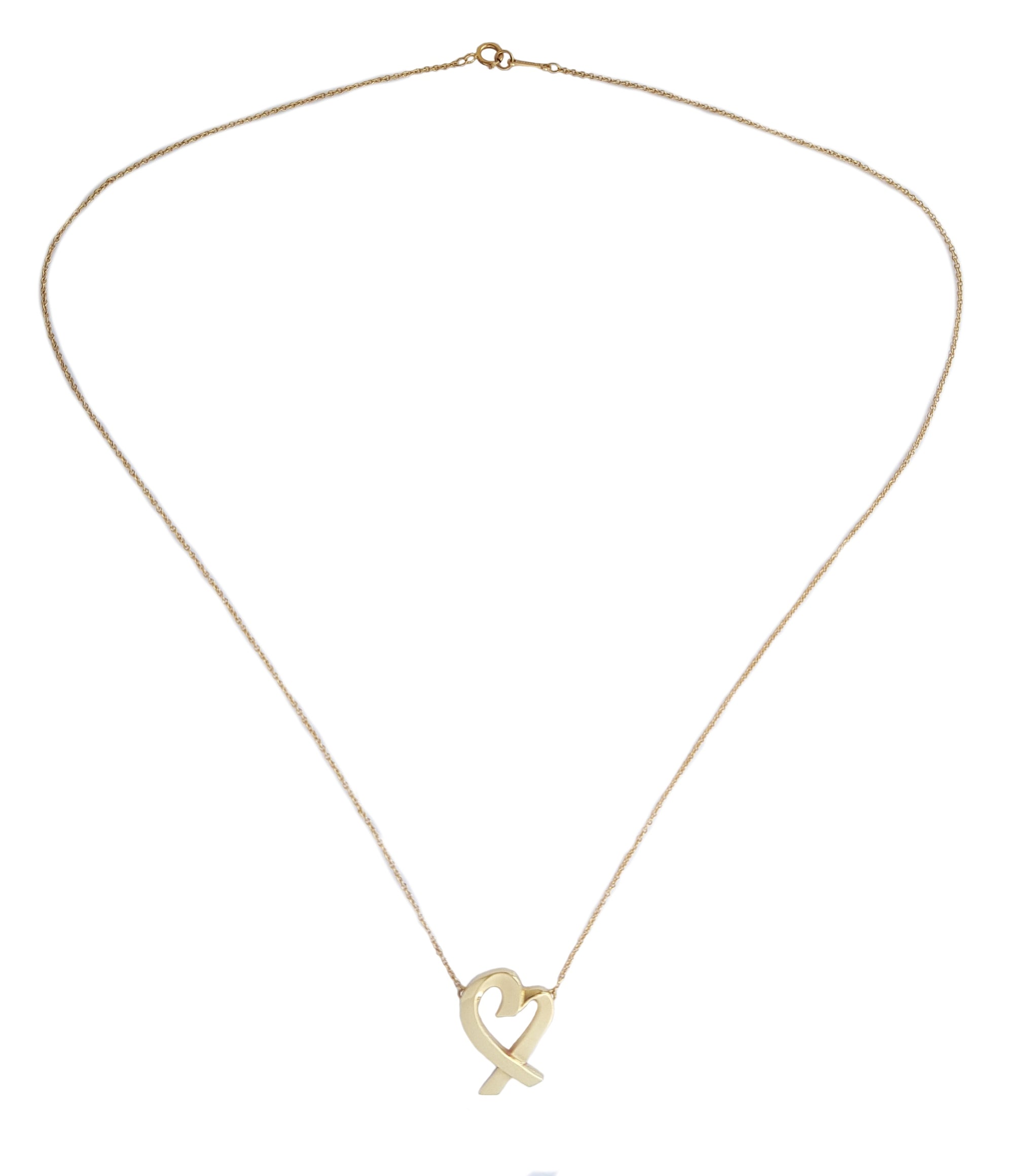 Tiffany & Co Paloma Picasso Loving Heart 750 (Gold) Necklace 18" Large