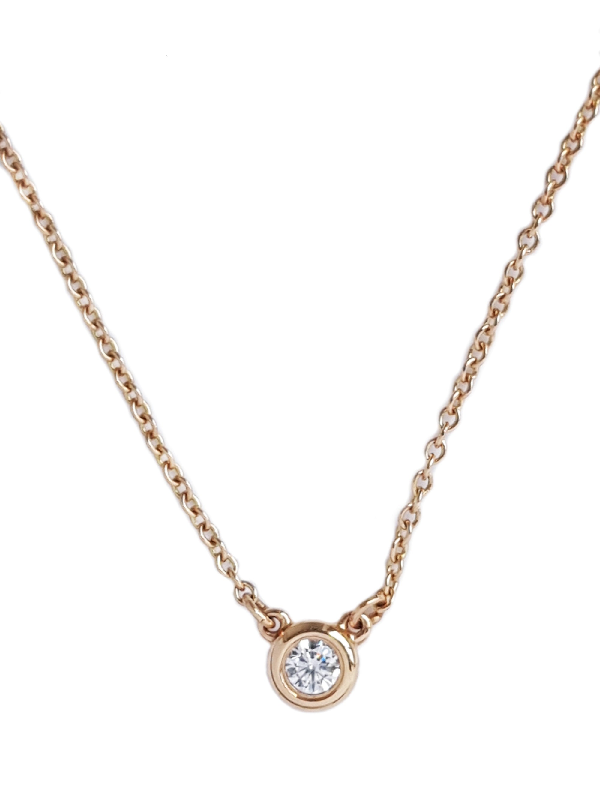Pre-Loved Jewelry Tiffany Elsa Peretti Diamonds by the Yard 3 diamond  Necklace .51 ct 18k Gold $6k NEW 2920 - Blue Chip Jewelry