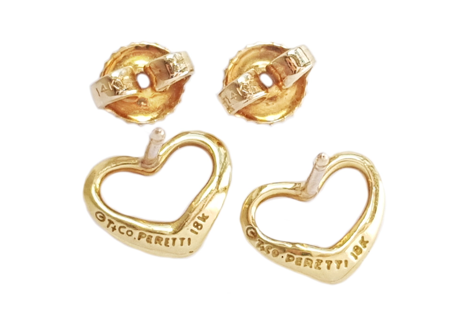 Tiffany & Co Elsa Peretti 8mm 18k (Gold) Open Heart Earrings