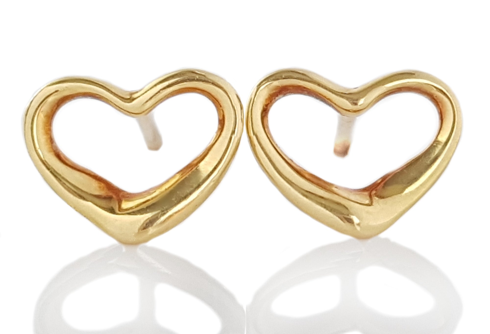 Tiffany & Co Elsa Peretti 8mm 18k (Gold) Open Heart Earrings