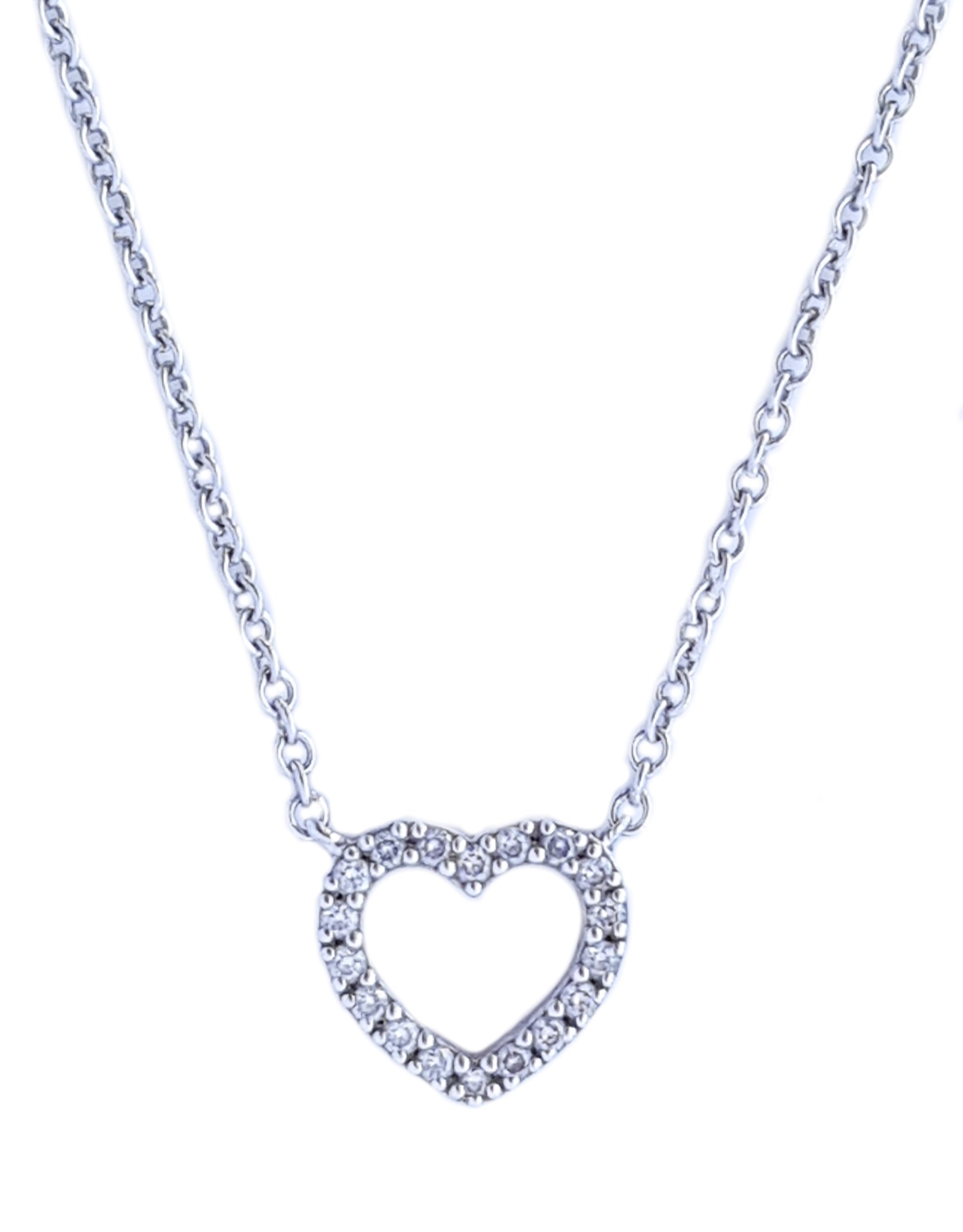 Tiffany & Co Diamond 750 (Gold) Heart Pendant 16"