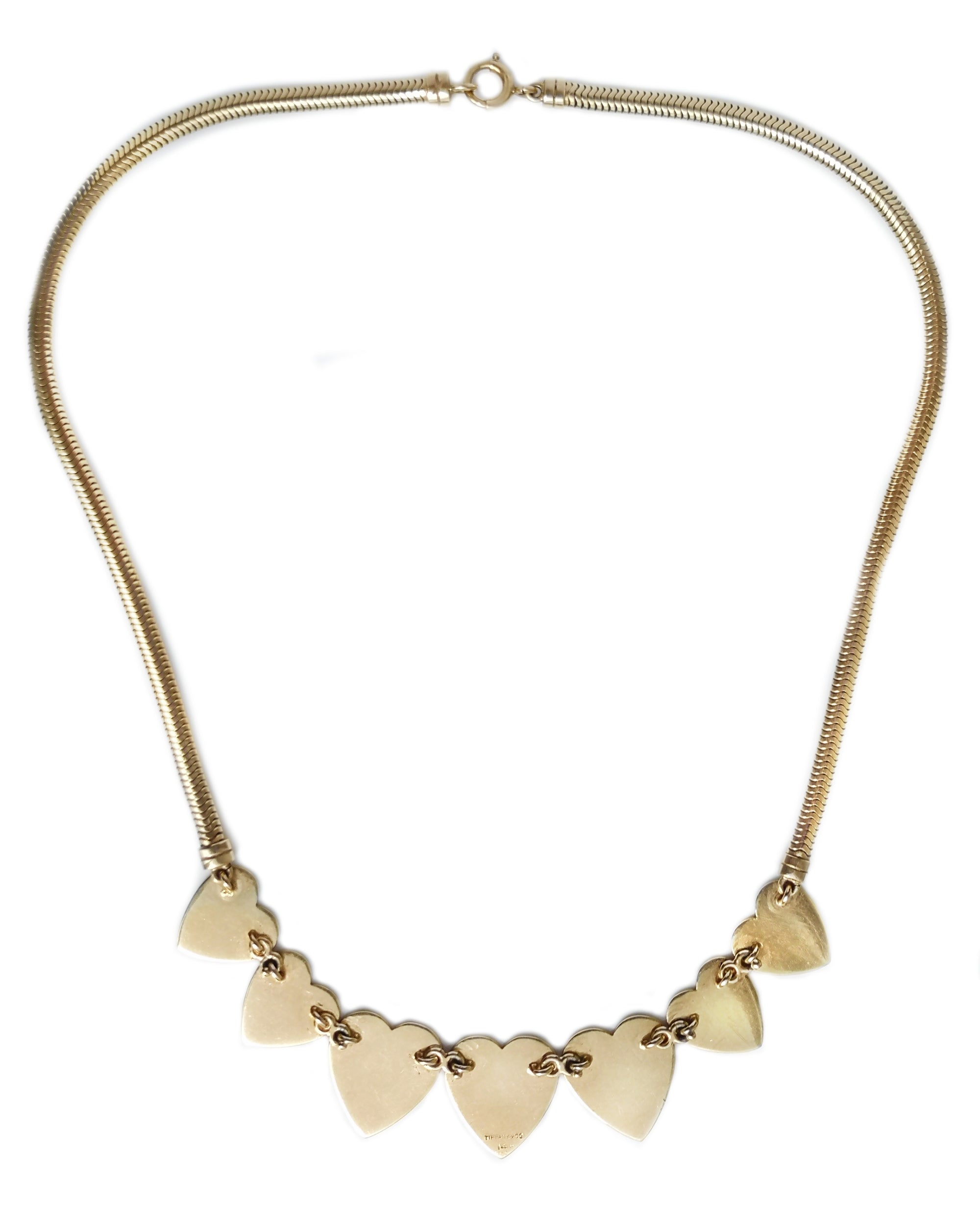 Vintage 1960s Tiffany & Co Starburst Heart Necklace 14k 15"