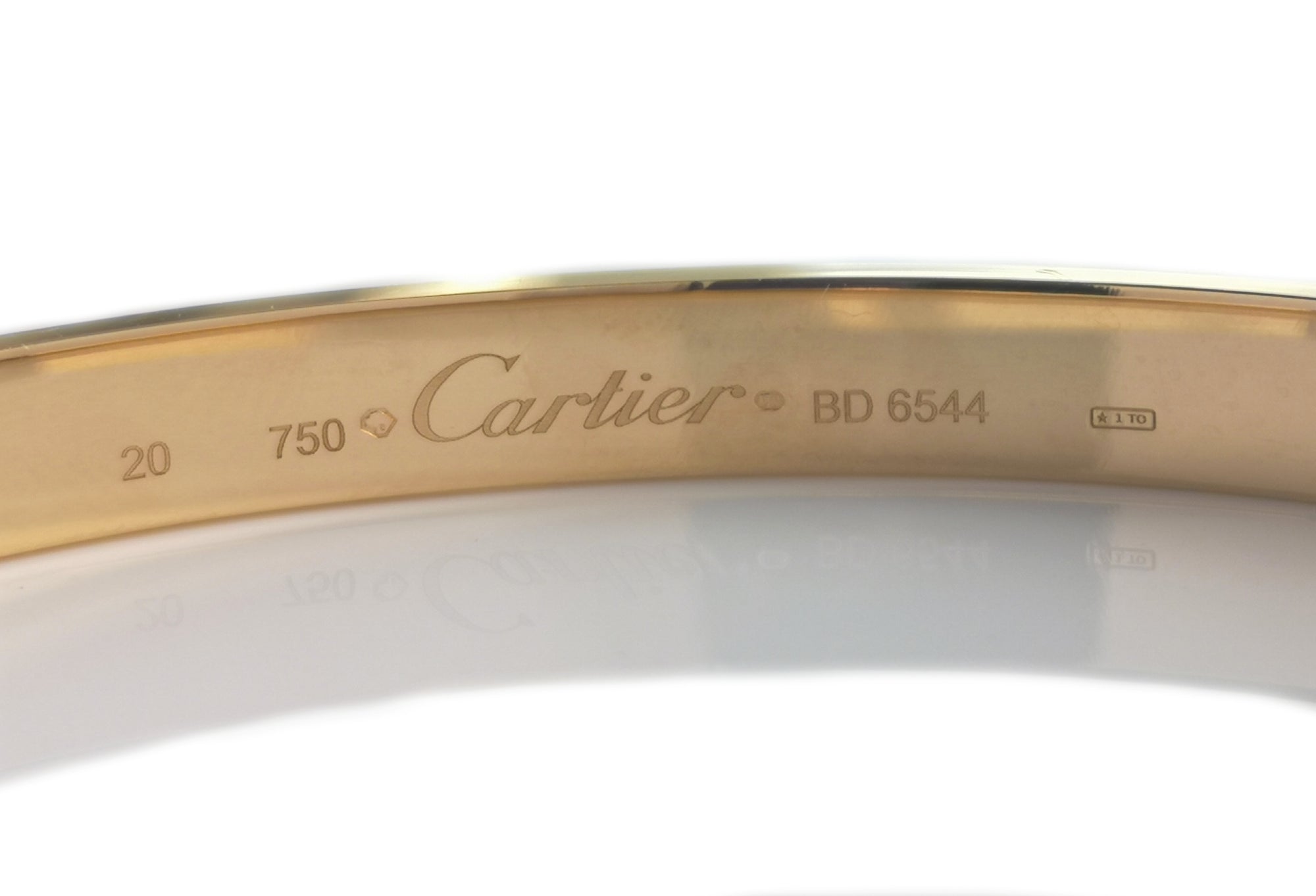 Cartier 750 Yellow Love Bangle, Size 20
