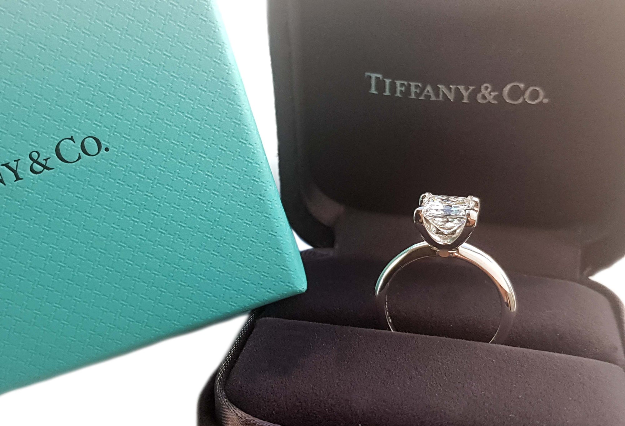 Tiffany & Co. 2.05ct G/VS1 Princess Cut Diamond Engagement Ring in Tiffany Box